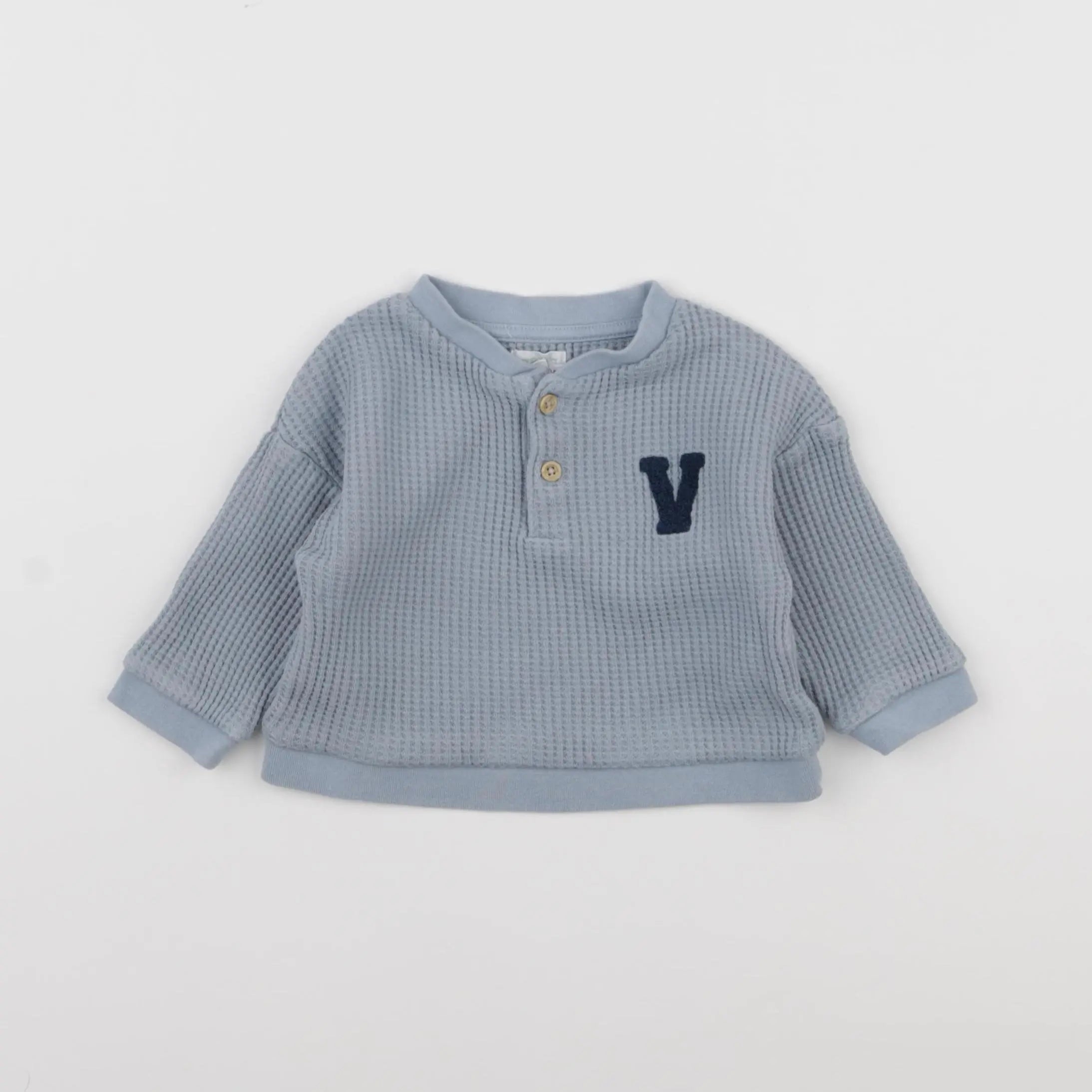 Vertbaudet - sweat bleu - 9 mois
