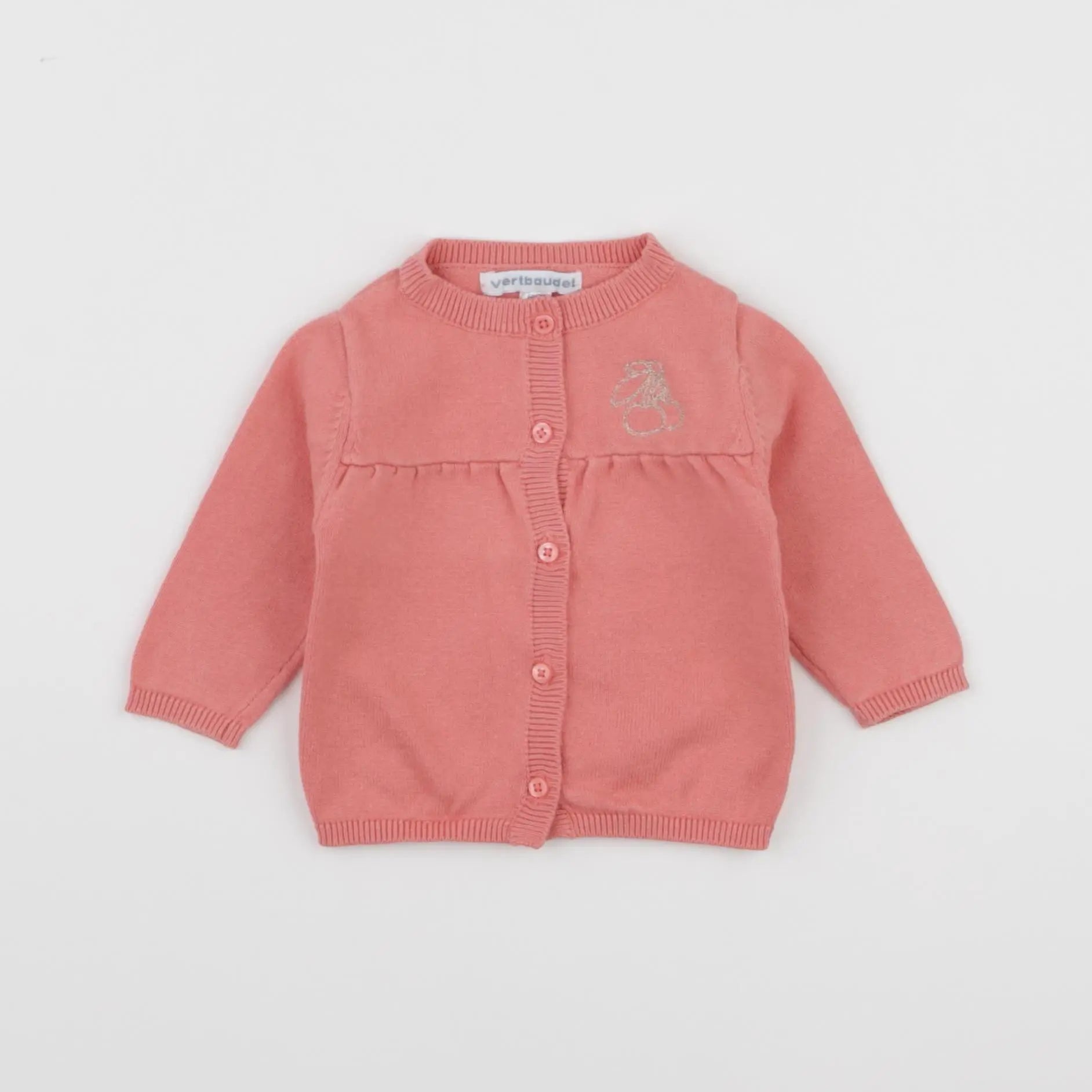 Vertbaudet - gilet rose - 3 mois
