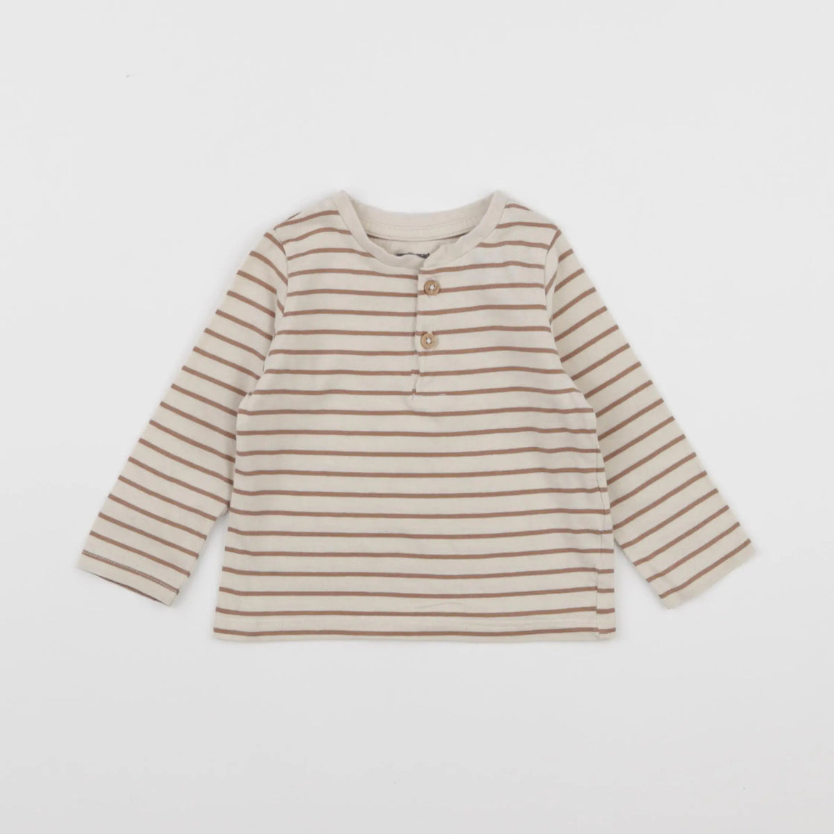 Vertbaudet - tee-shirt marron, beige - 12 mois