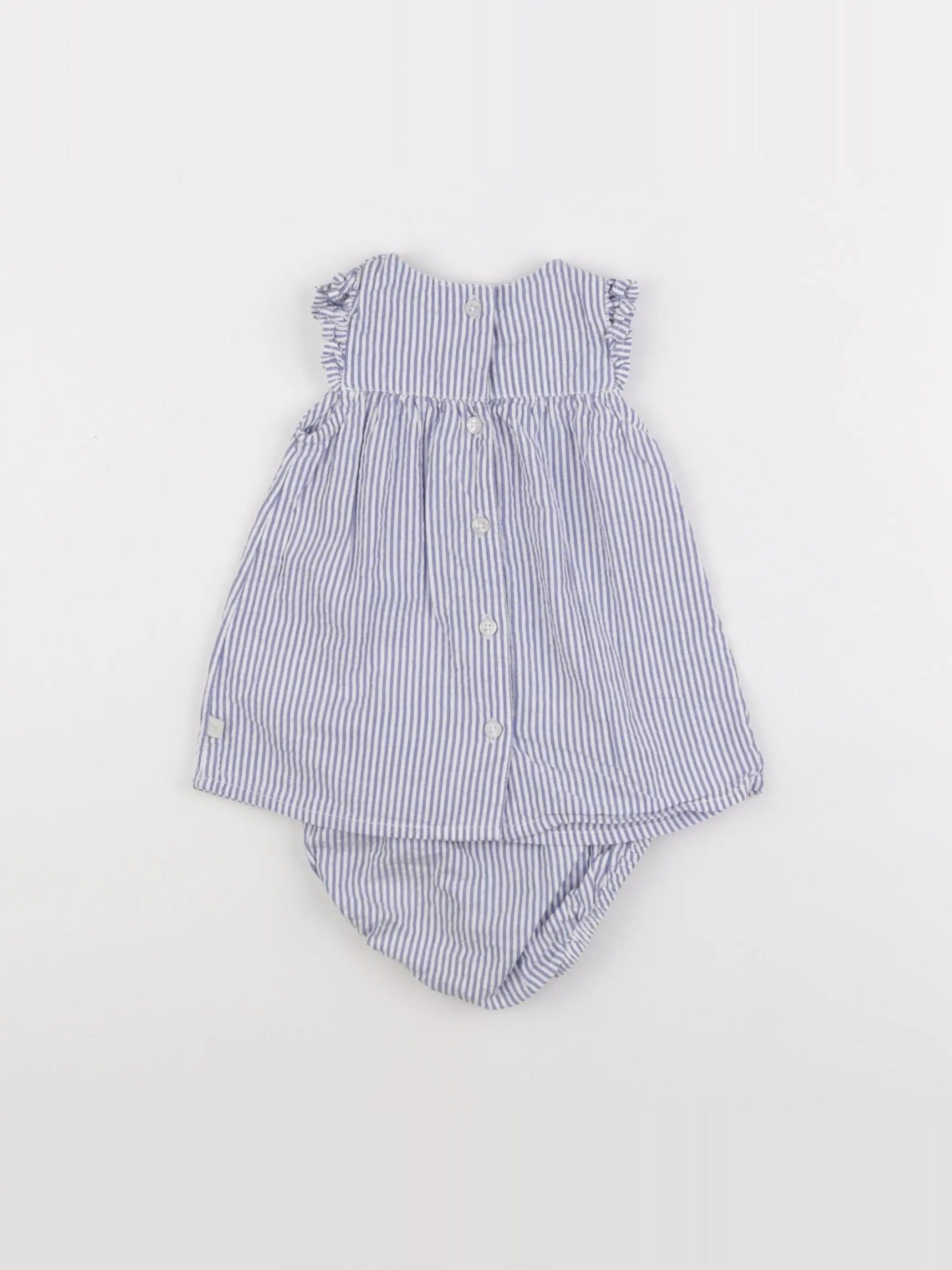 Cadet Rousselle - robe blanc, bleu - 3 mois
