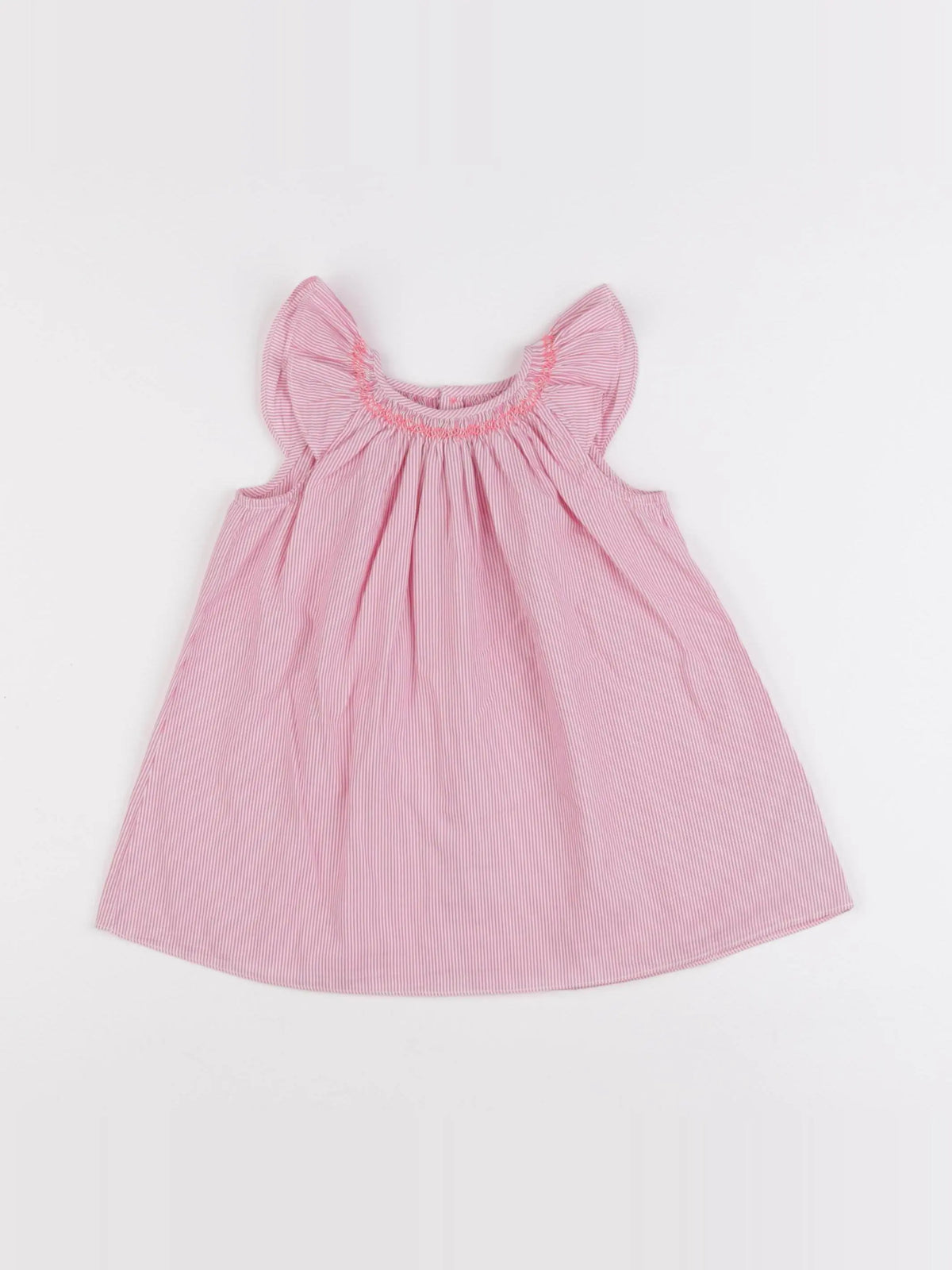 Jacadi - robe blanc, rose - 12 mois