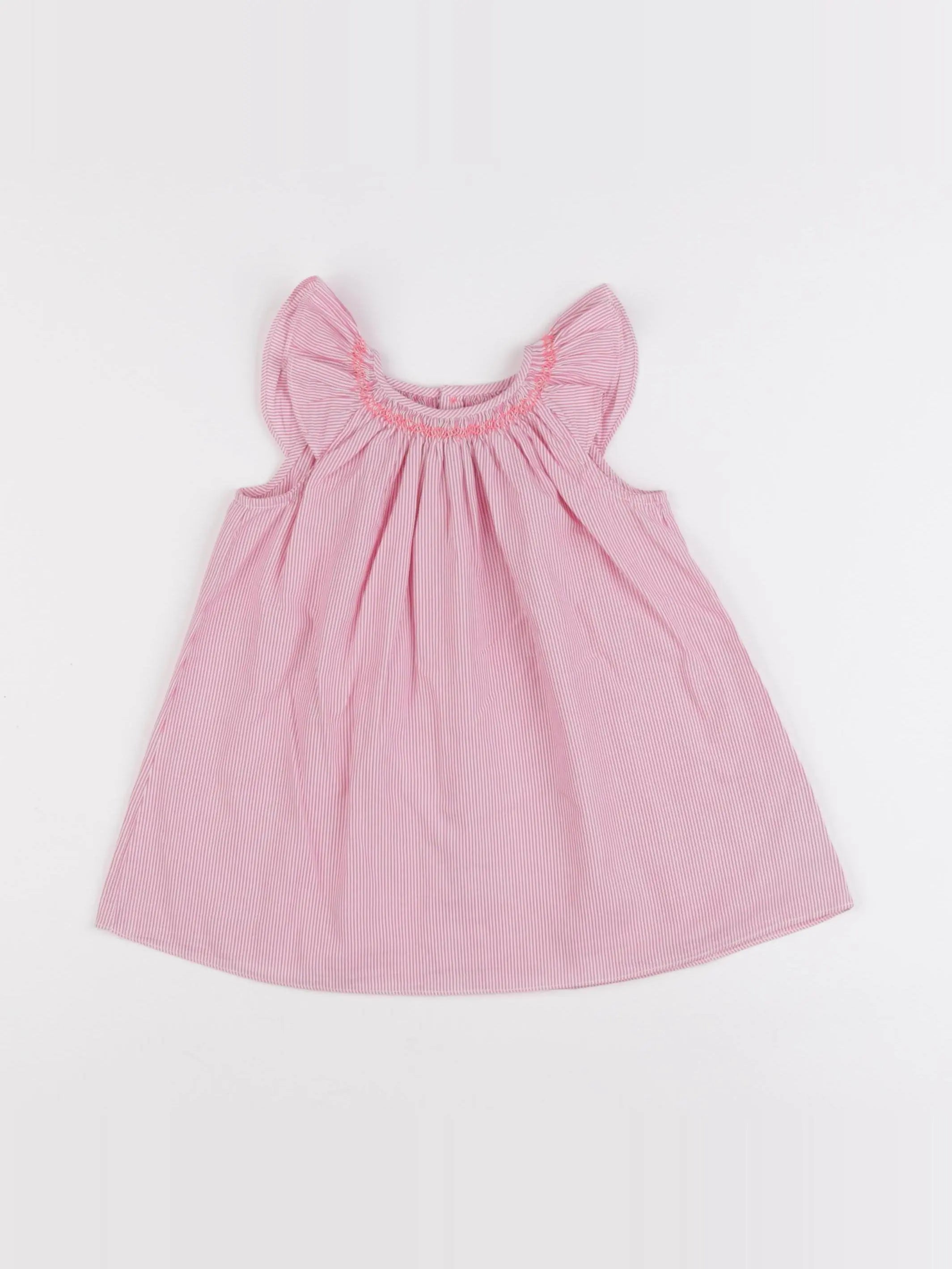 Jacadi - robe blanc, rose - 12 mois