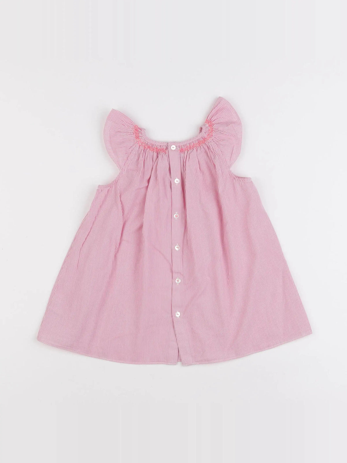 Jacadi - robe blanc, rose - 12 mois