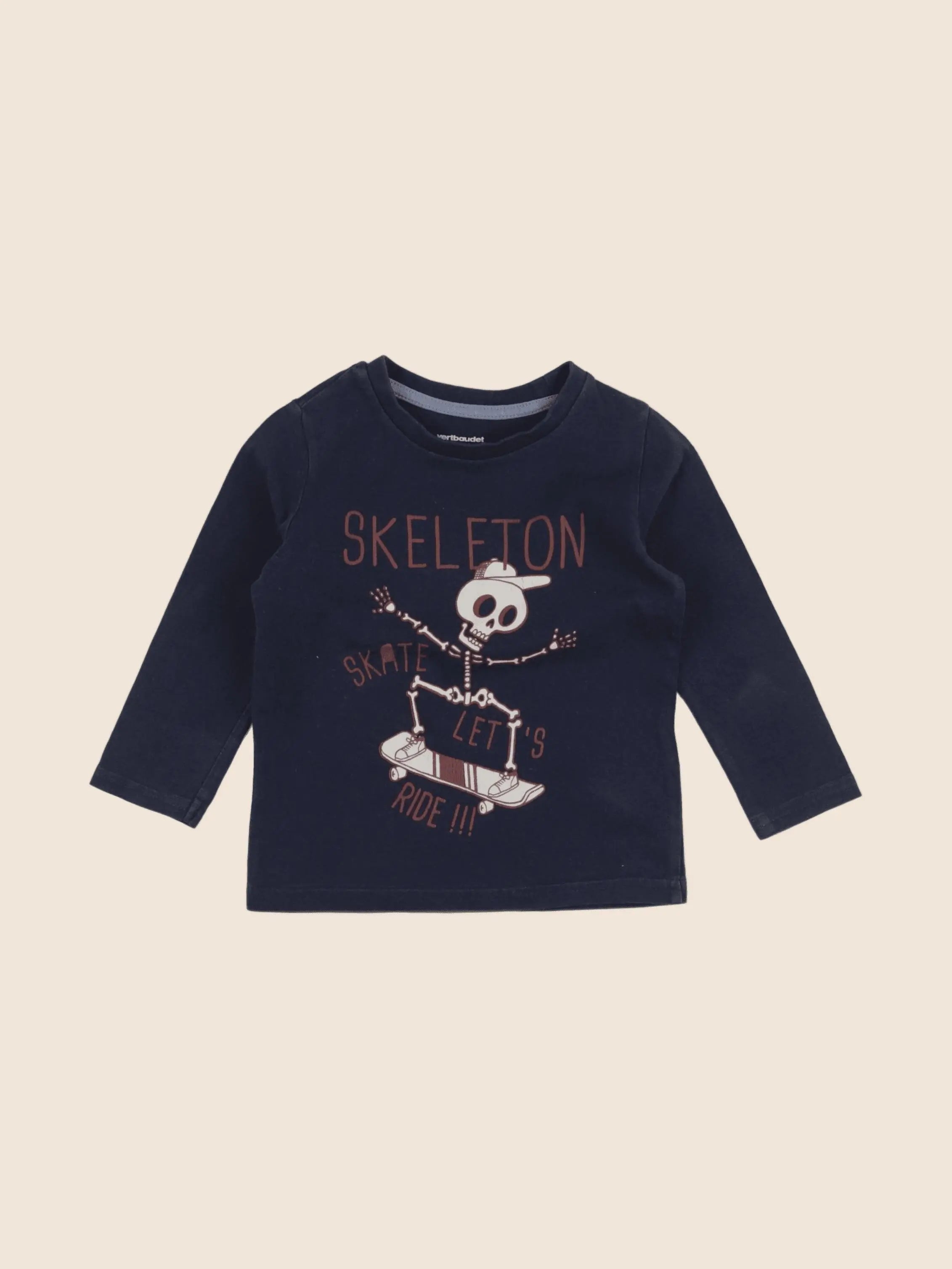 Vertbaudet - tee-shirt bleu - 2 ans