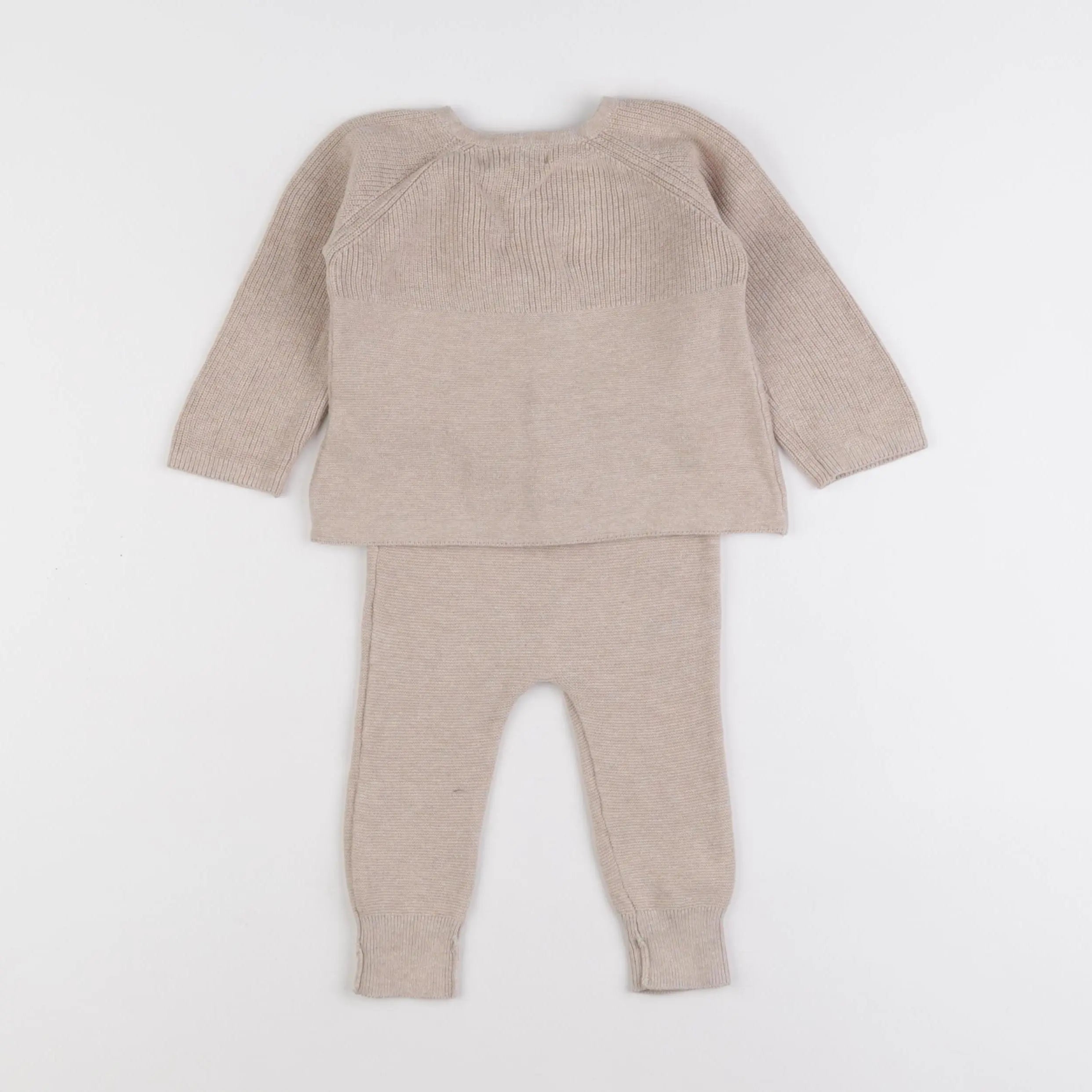 Vertbaudet - ensemble beige - 12 mois