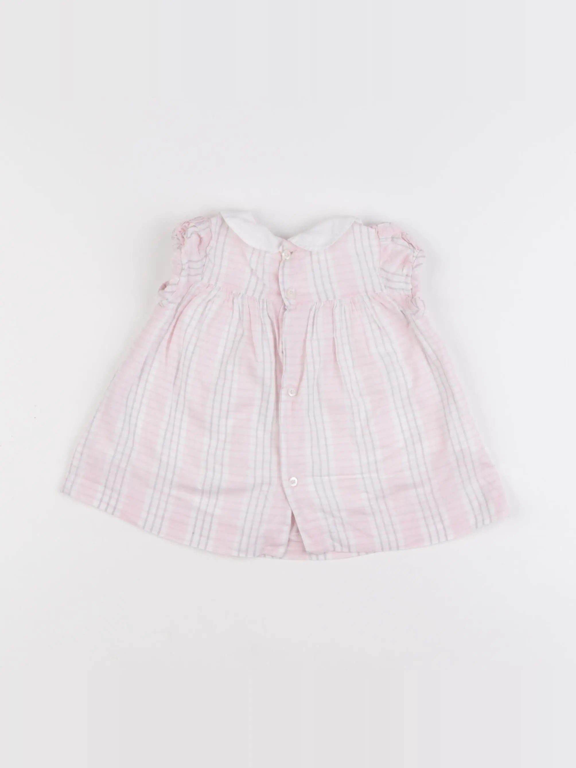 Jacadi - robe blanc, rose - 6 mois