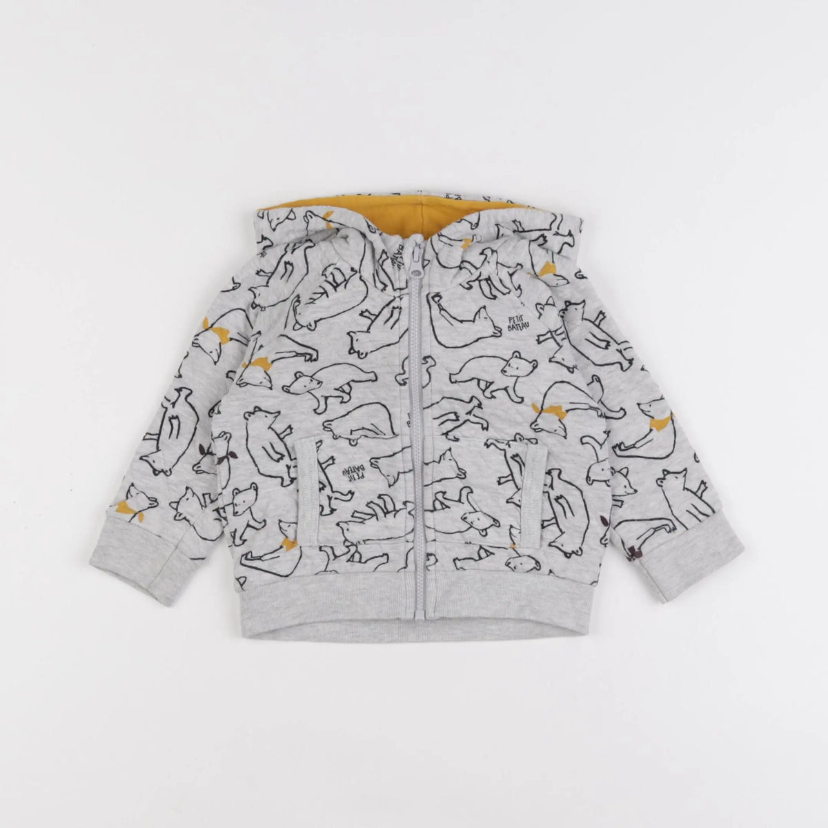 Petit Bateau - sweat gris - 12 mois