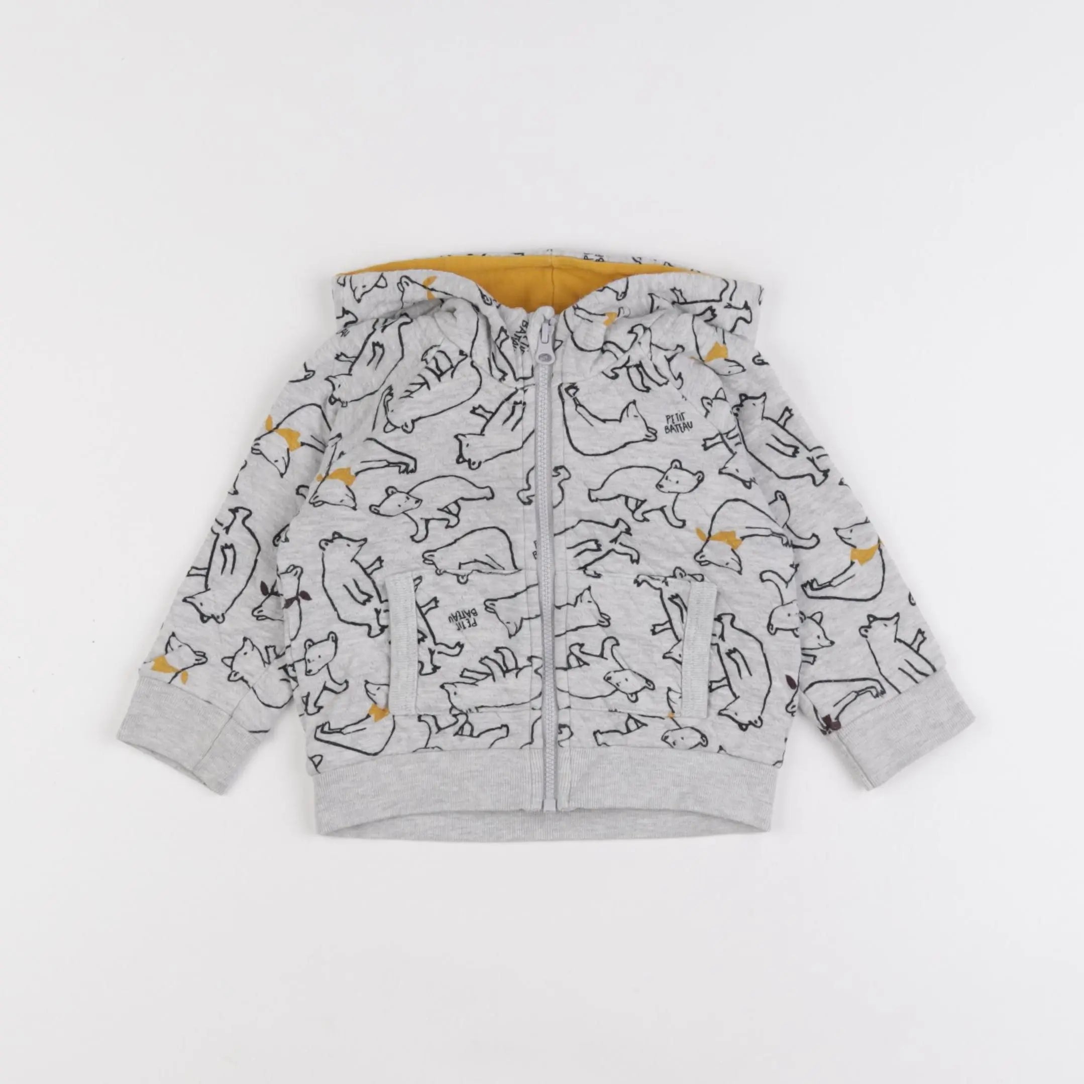 Petit Bateau - sweat gris - 12 mois
