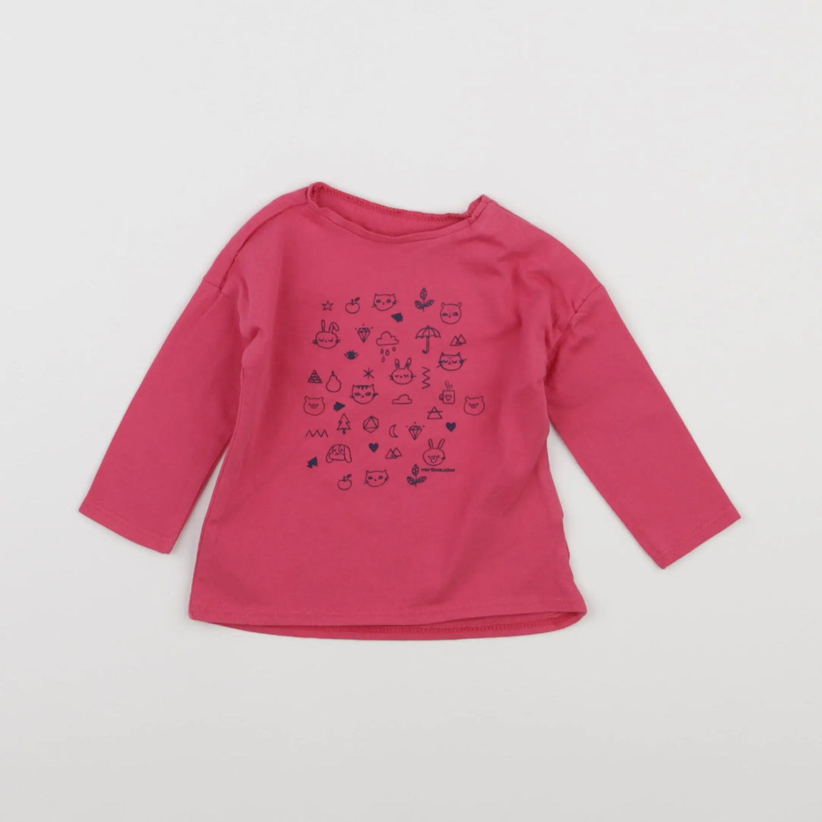 Vertbaudet - tee-shirt rose - 6 mois