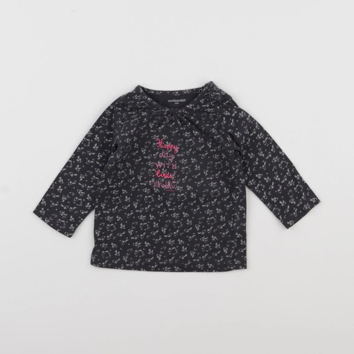 Vertbaudet - tee-shirt gris - 6 mois