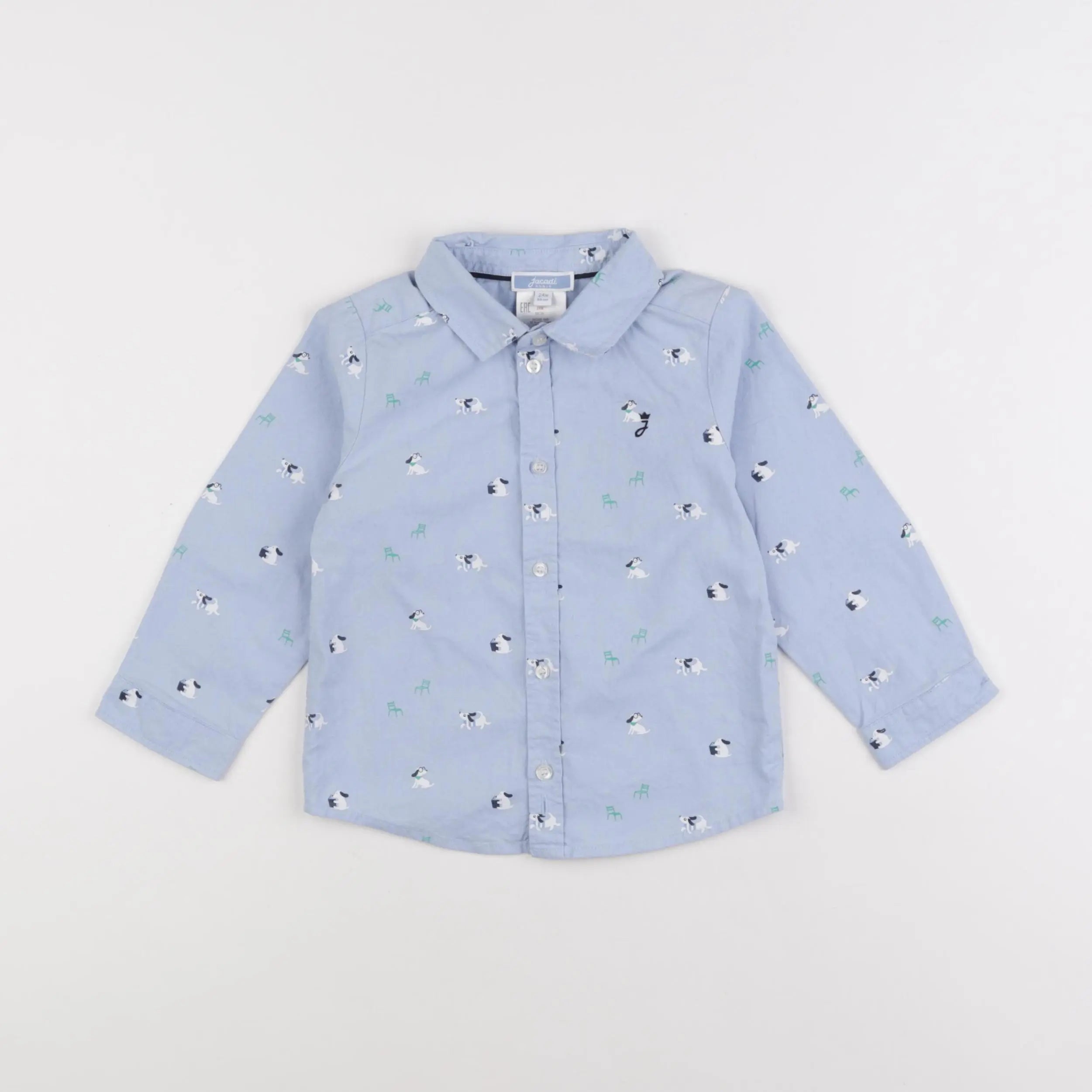 Jacadi - chemise bleu - 24 mois