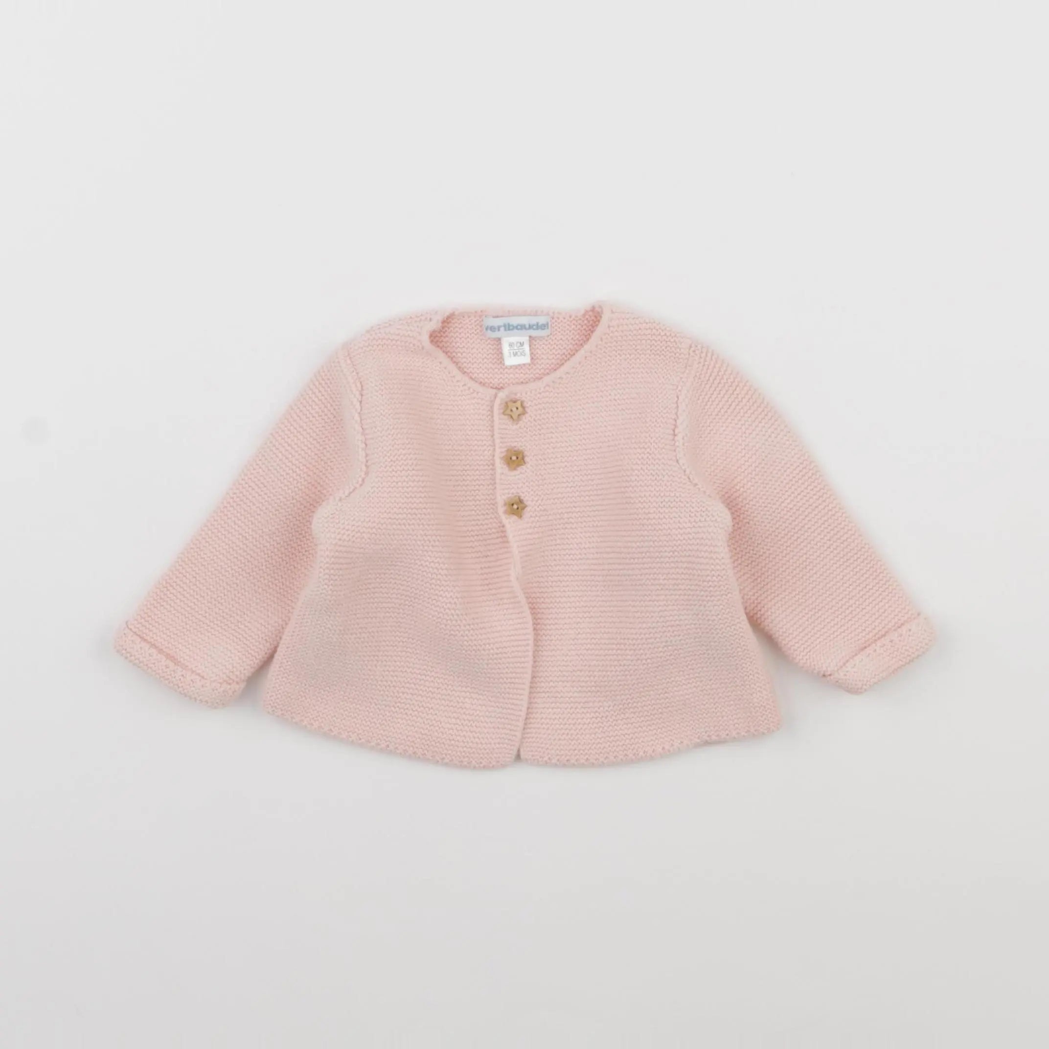 Vertbaudet - gilet rose - 3 mois