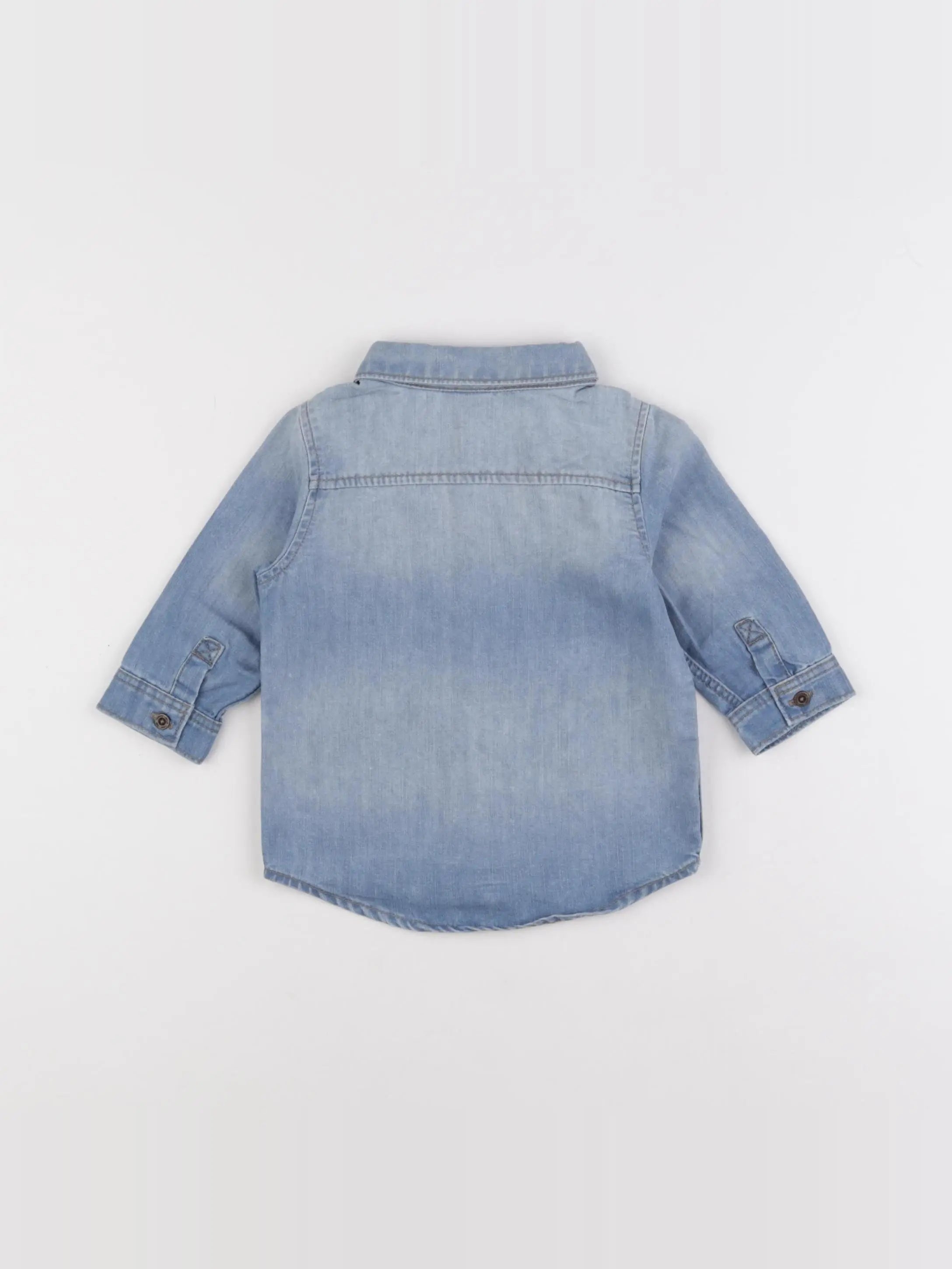H&M - chemise bleu - 4/6 mois