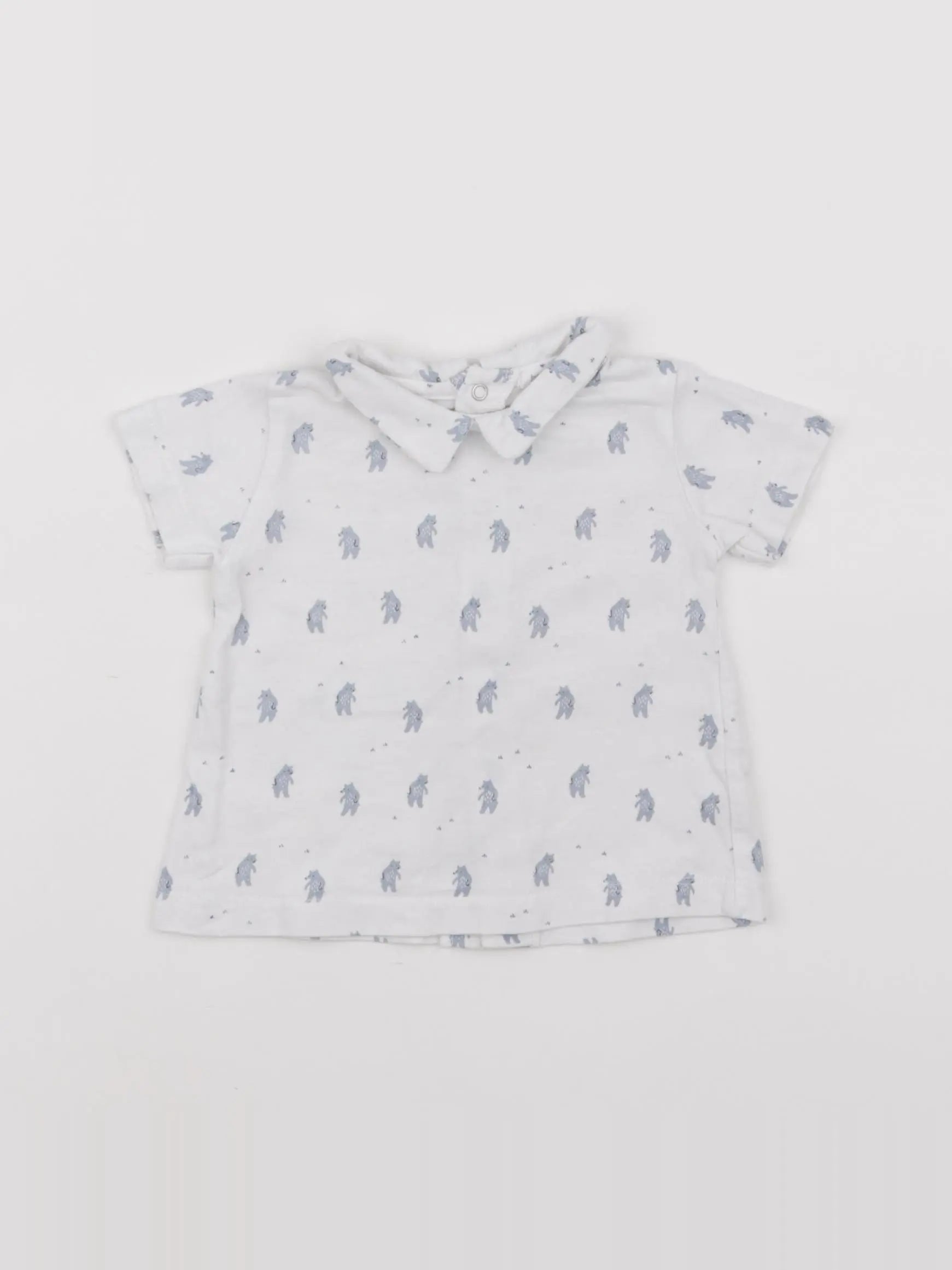 Boutchou - tee-shirt blanc, bleu - 3 mois