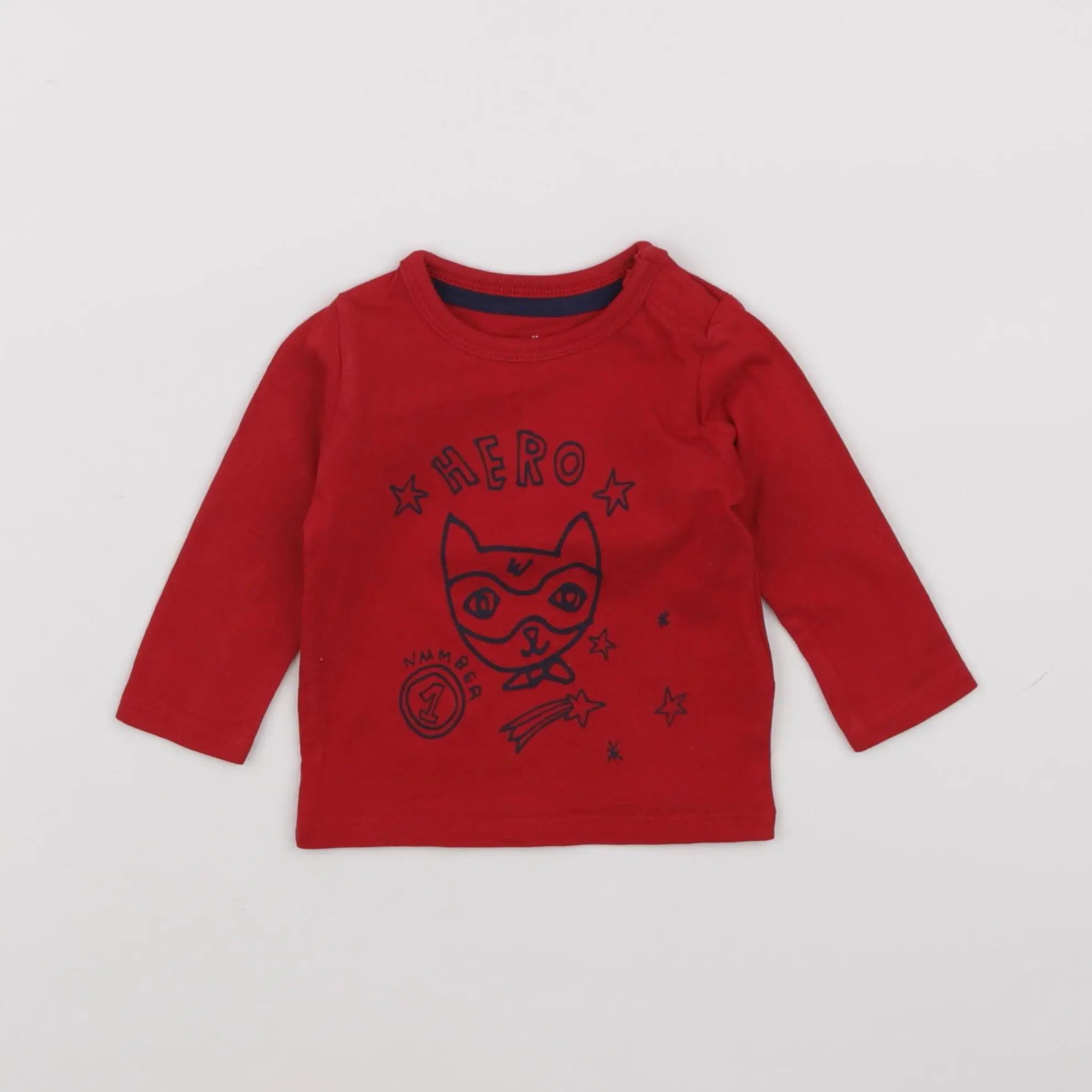 Vertbaudet - tee-shirt rouge - 3 mois