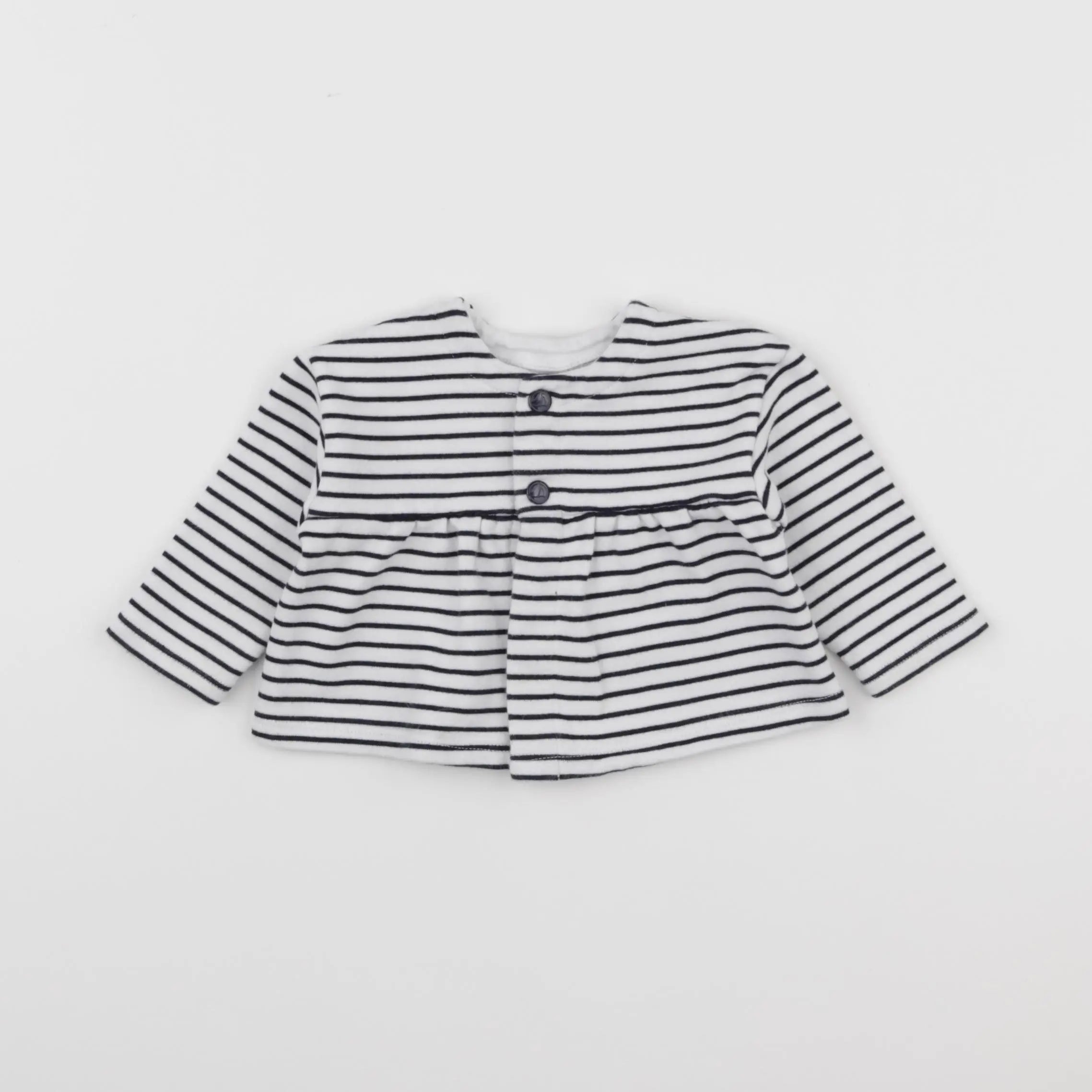 Petit Bateau - sweat bleu - 6 mois