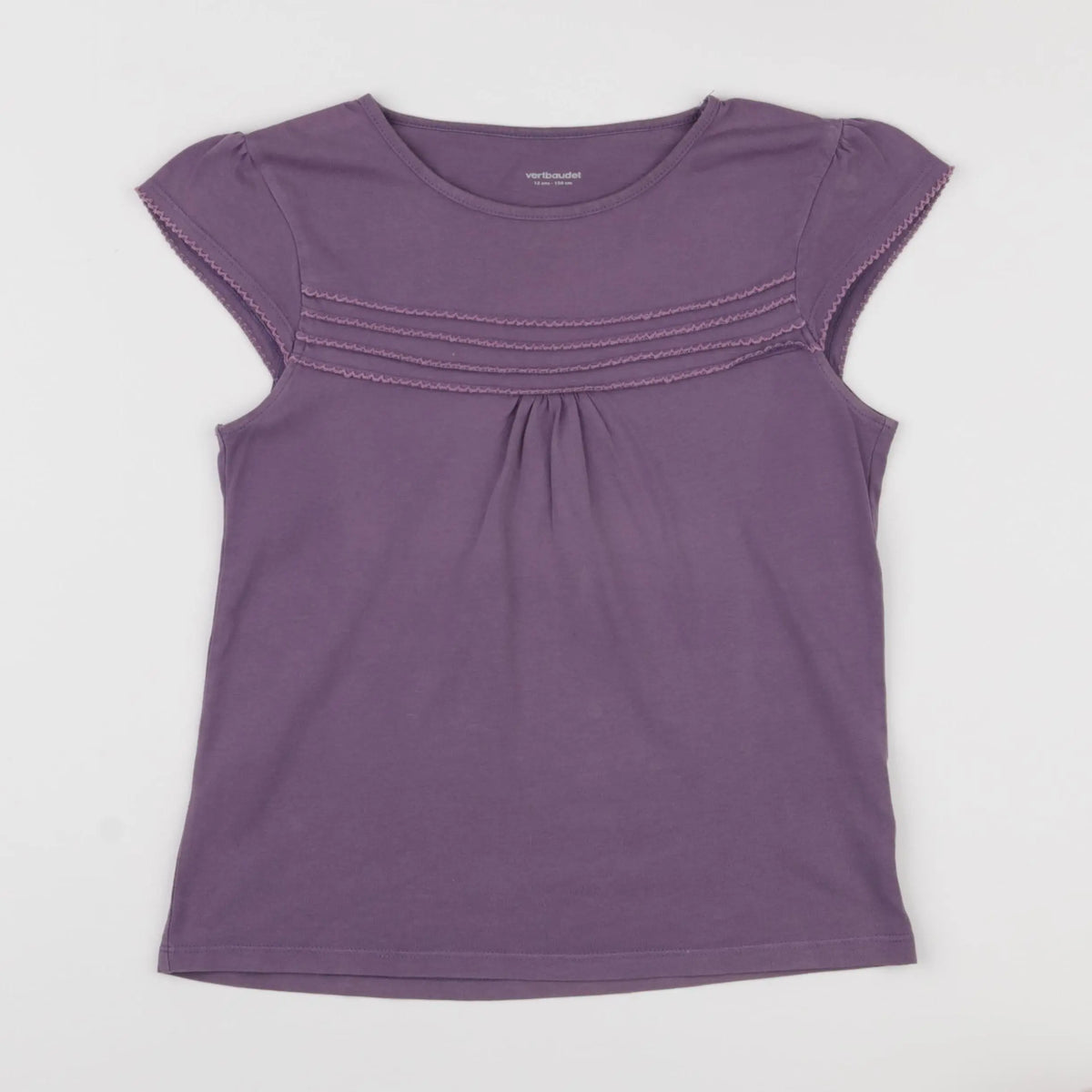 Vertbaudet - tee-shirt imprimé au dos violet - 12 ans