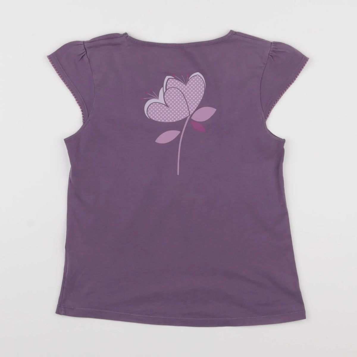 Vertbaudet - tee-shirt imprimé au dos violet - 12 ans