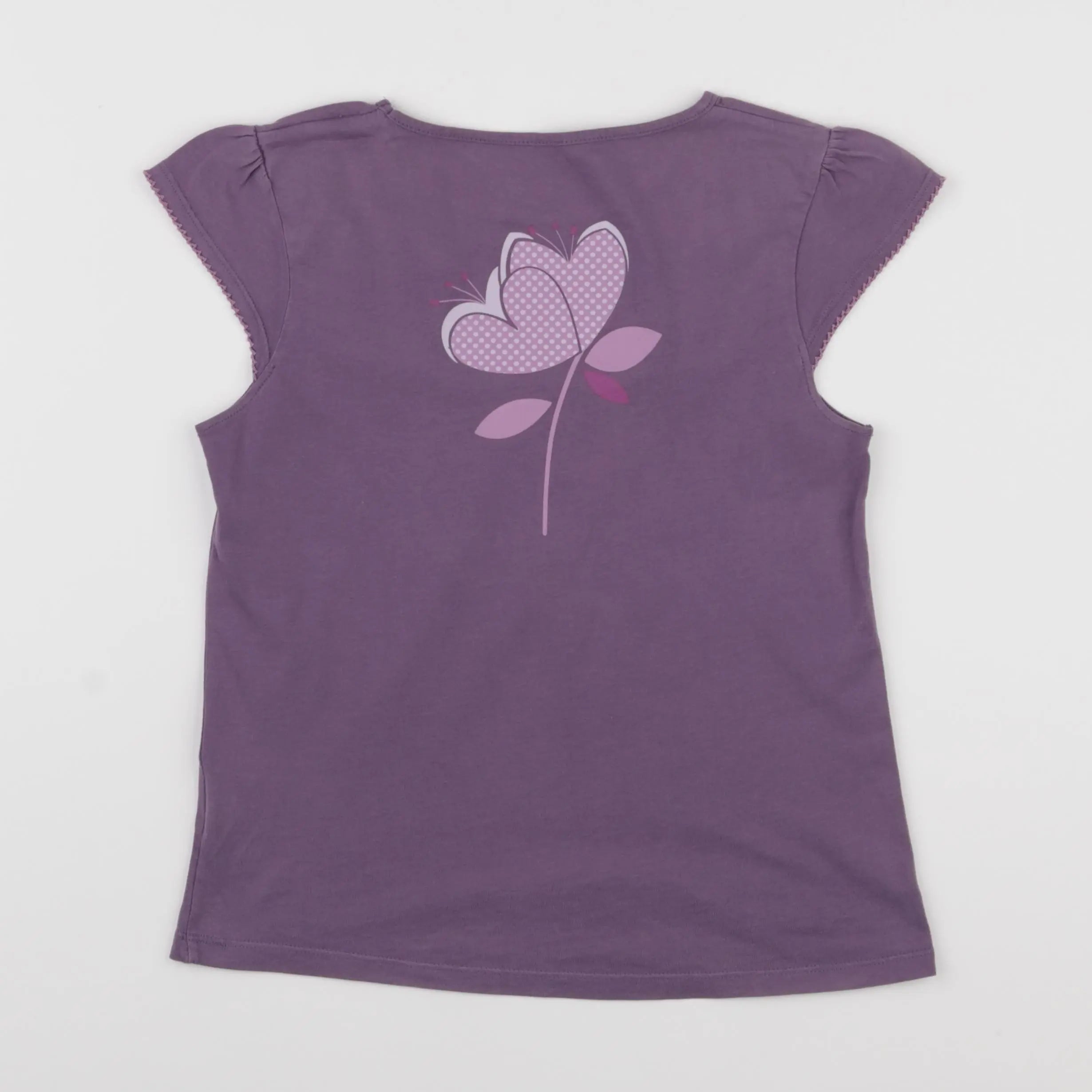 Vertbaudet - tee-shirt imprimé au dos violet - 12 ans