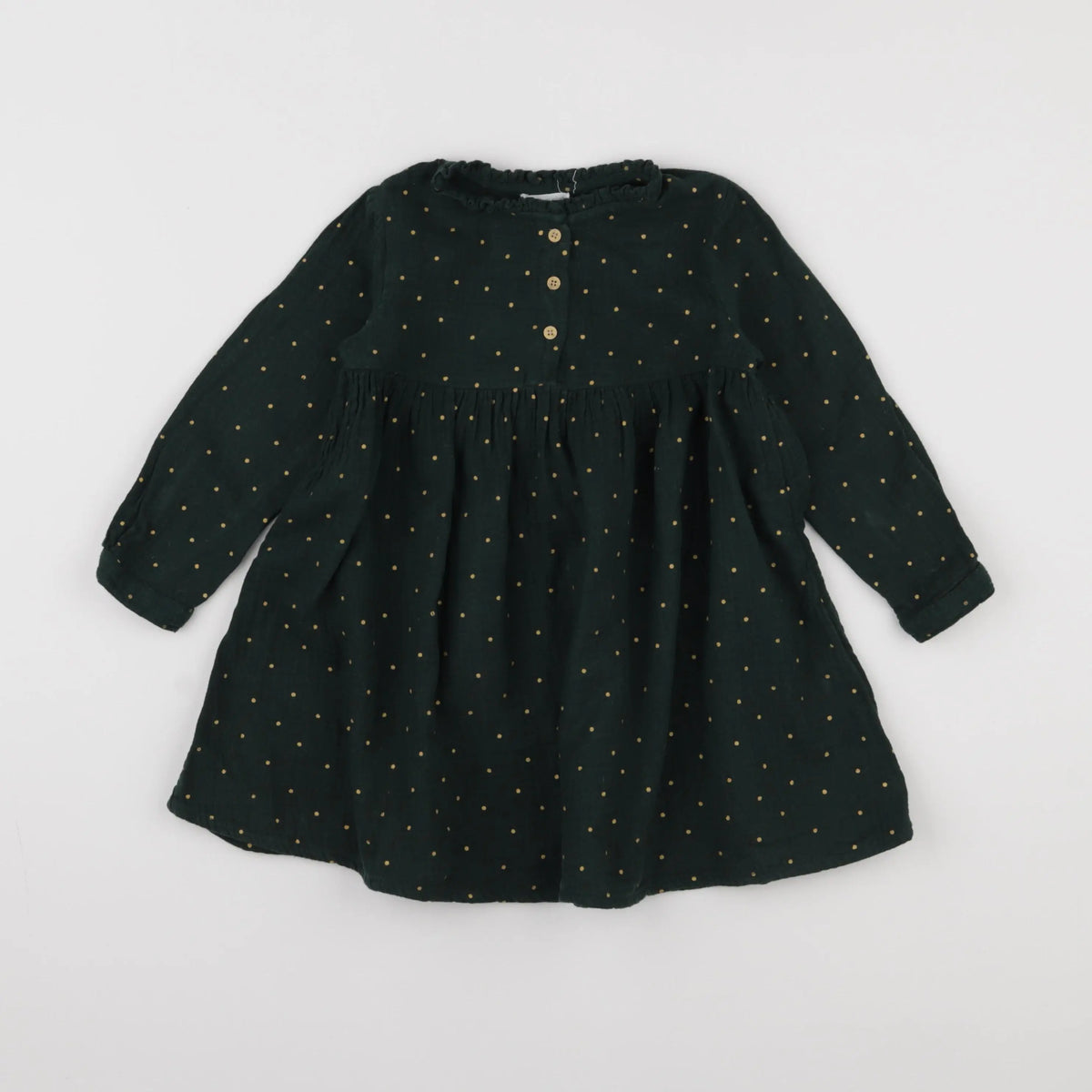 Vertbaudet - robe vert, or - 3 ans