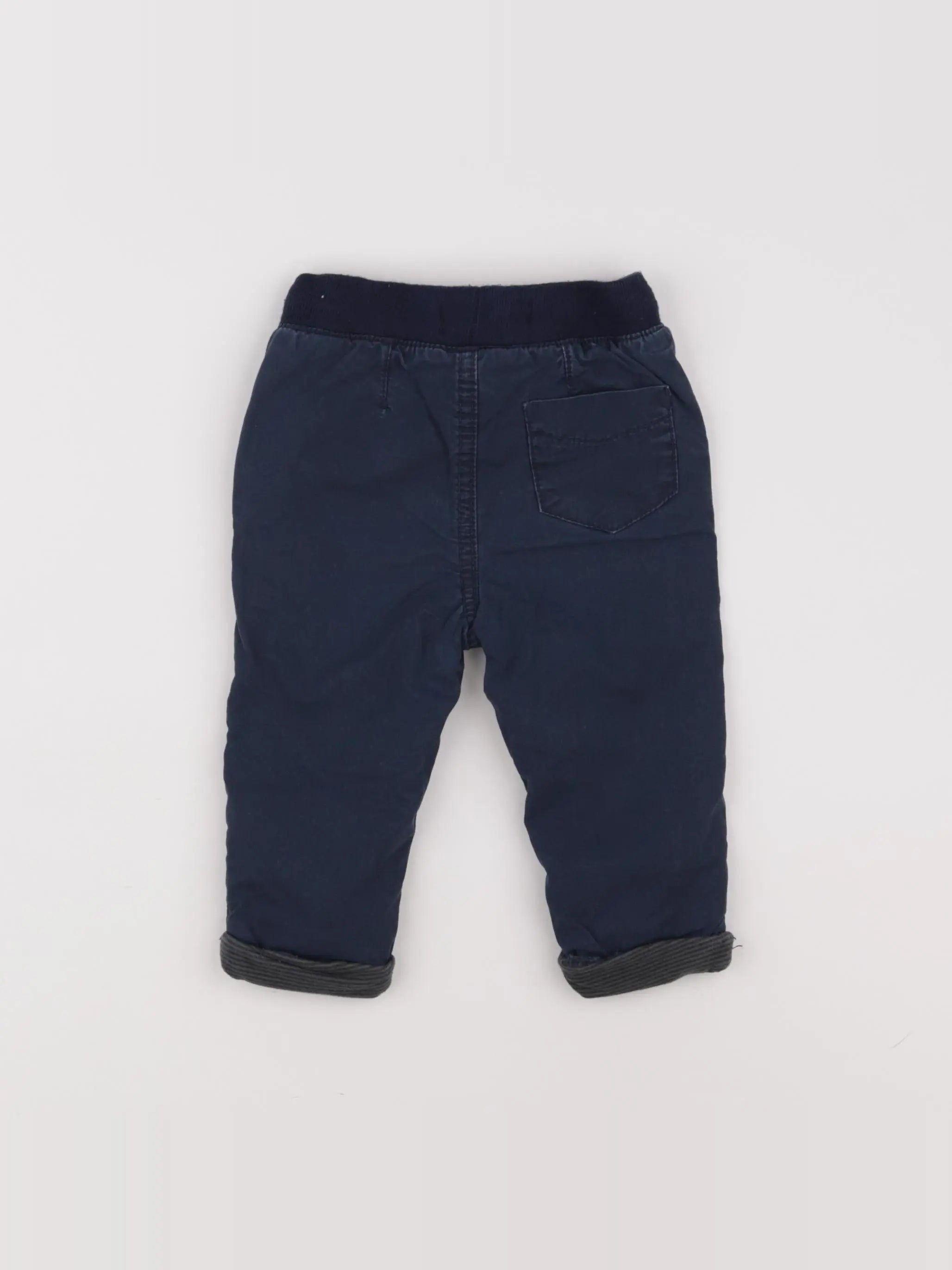 Little Cigogne - pantalon doublé bleu - 9 mois