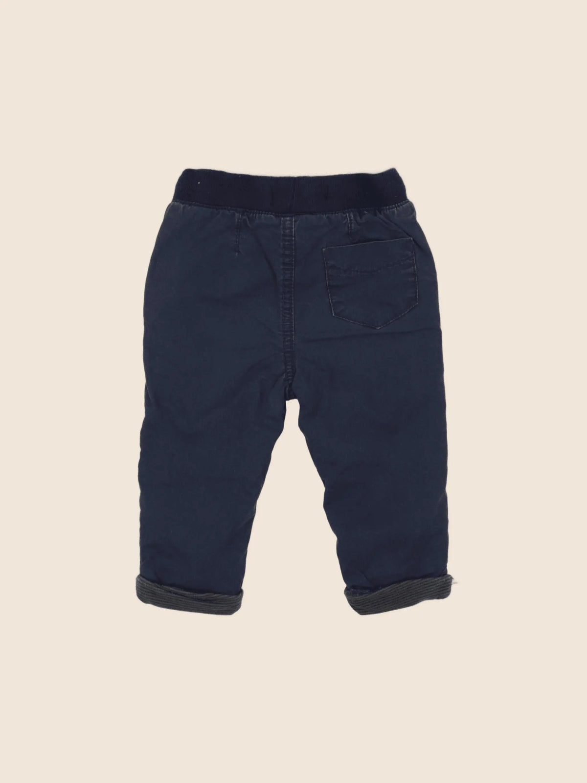 Little Cigogne - pantalon doublé bleu - 9 mois