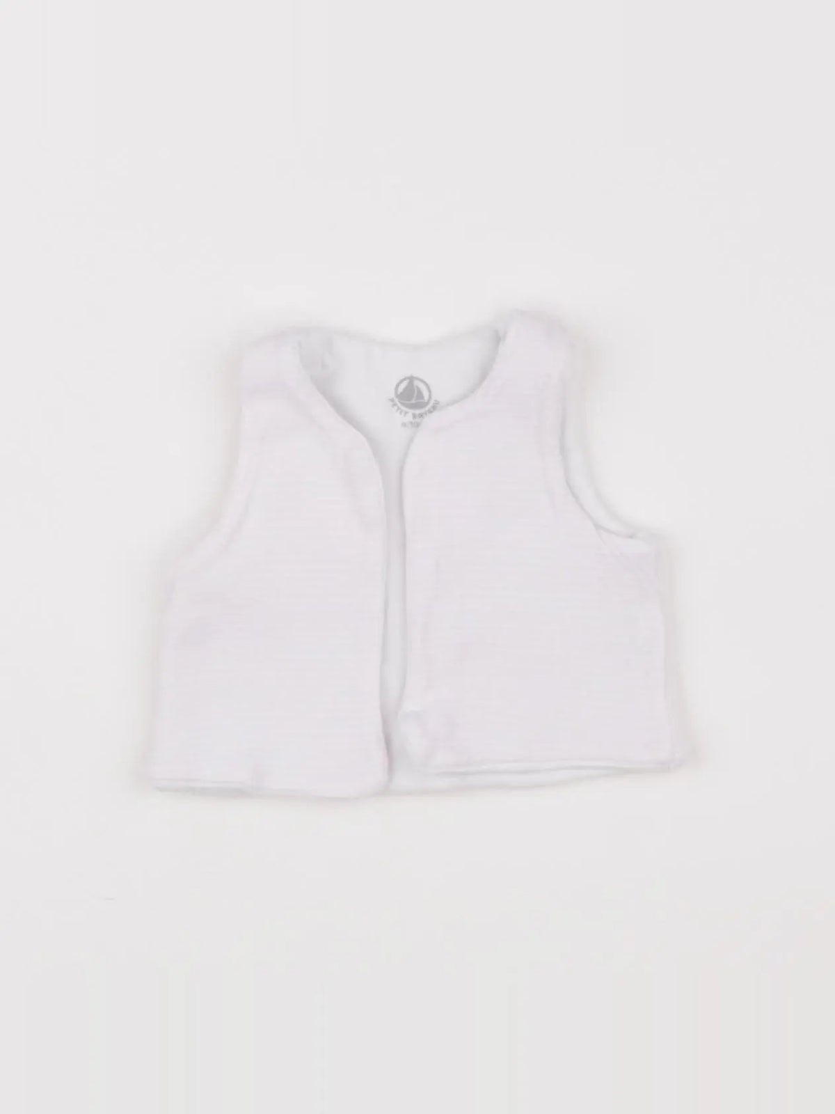 Petit Bateau - gilet blanc - 0 mois