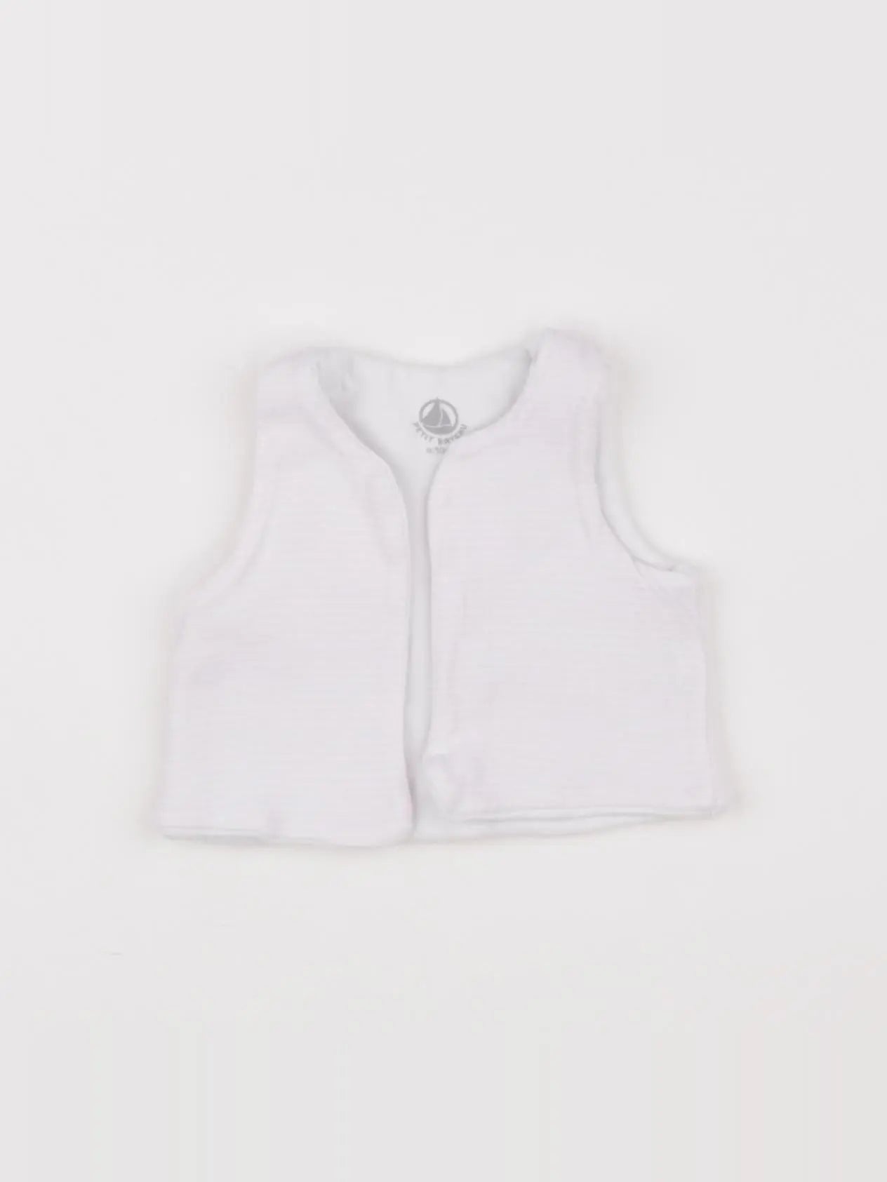 Petit Bateau - gilet blanc - 0 mois