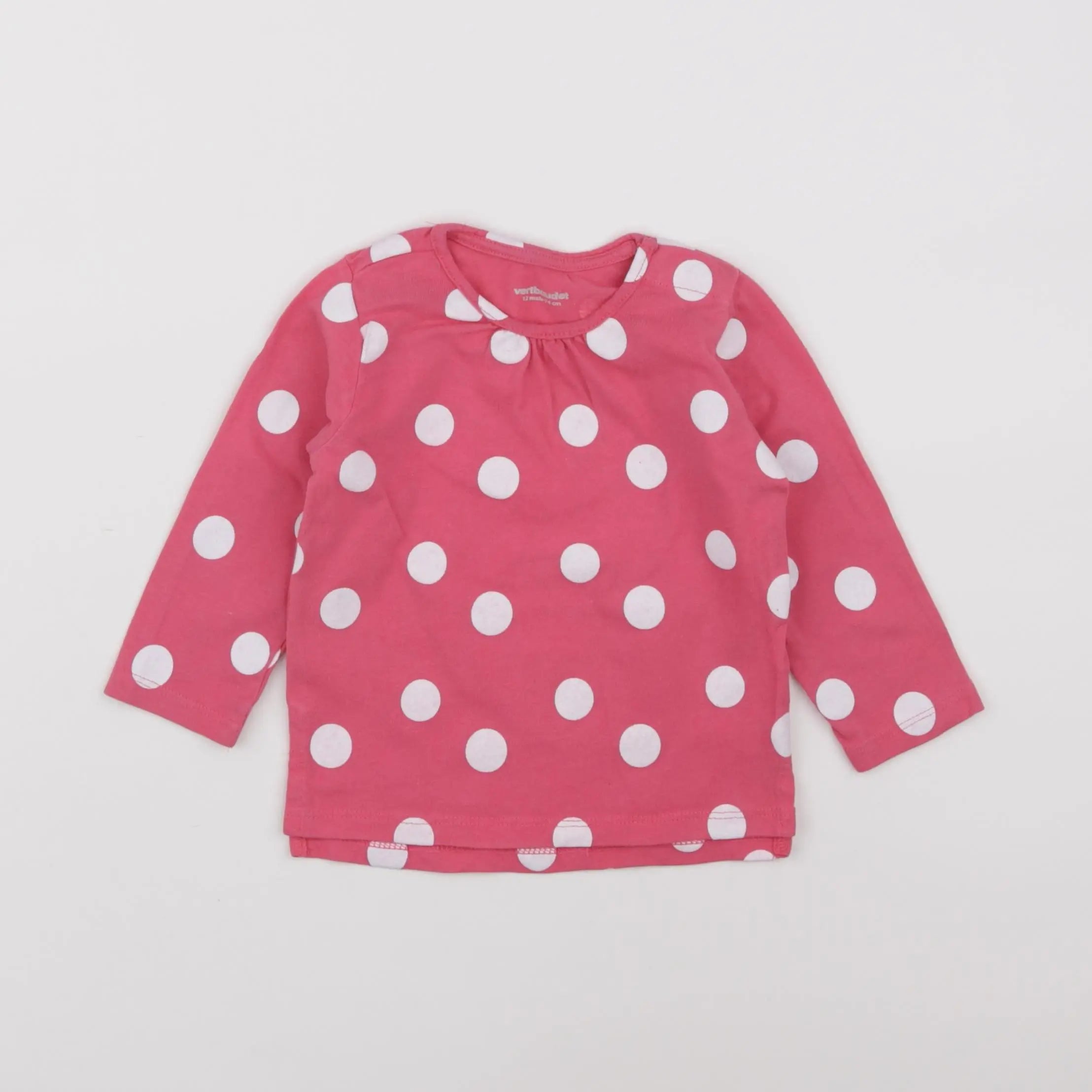 Vertbaudet - tee-shirt rose - 12 mois