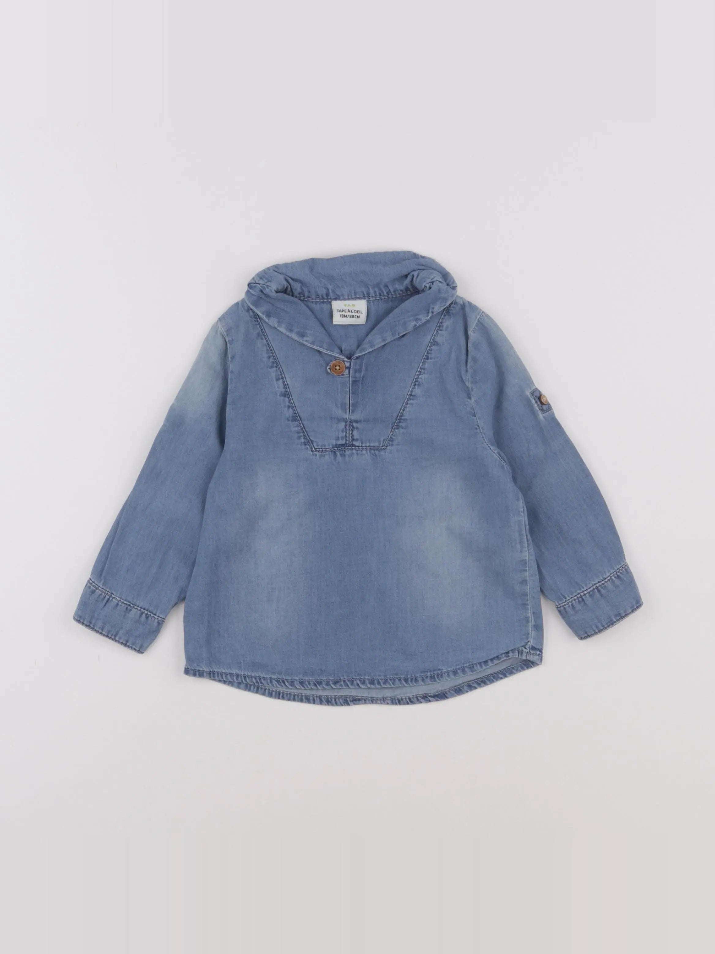 Tape à l'oeil - blouse imprimé au dos bleu - 18 mois