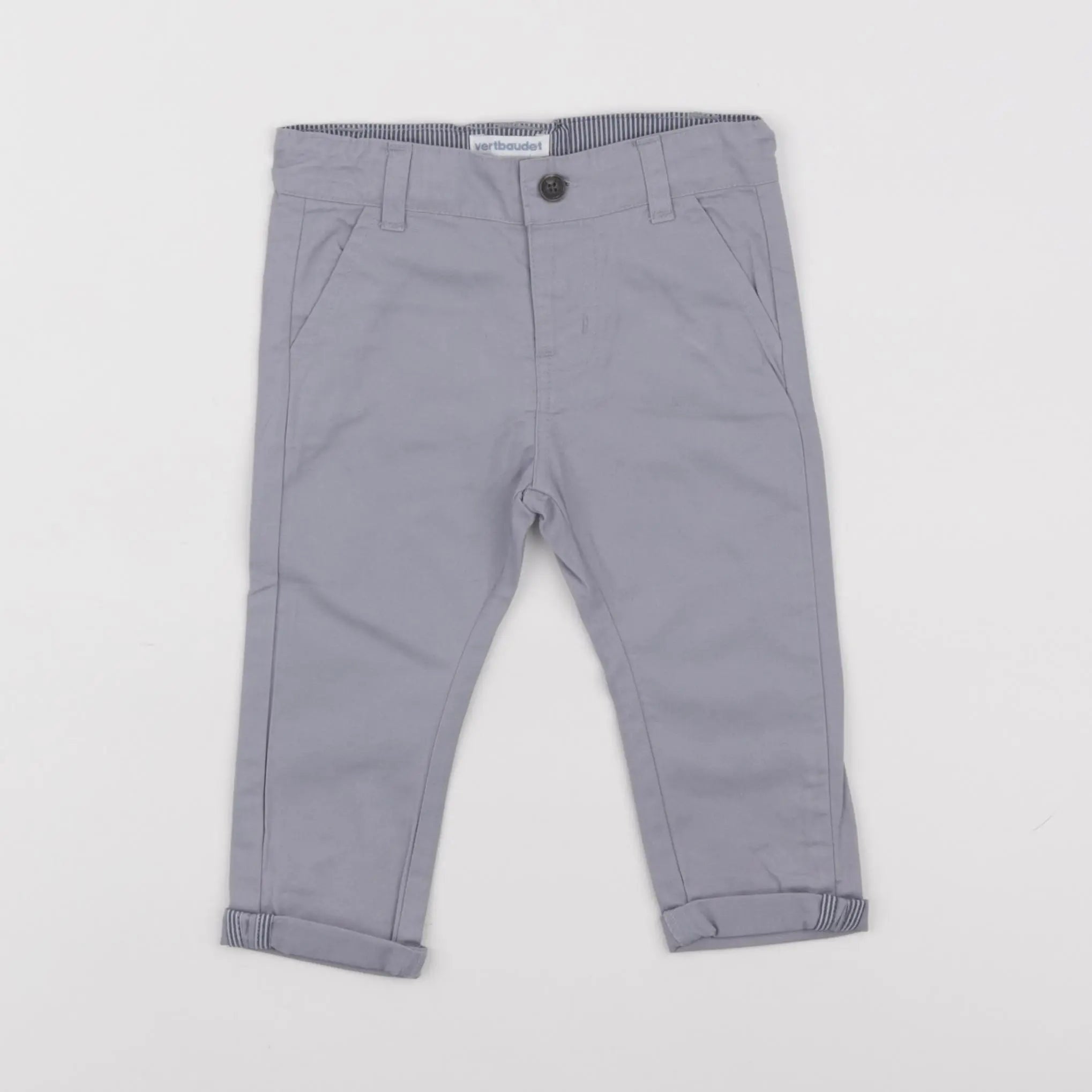 Vertbaudet - pantalon gris - 9 mois