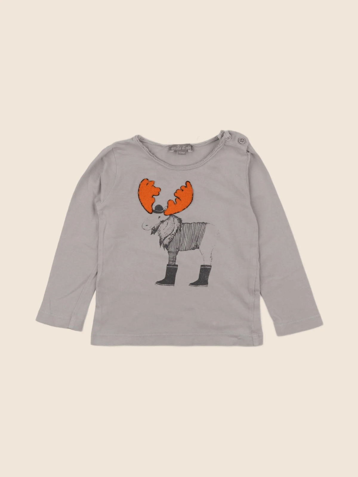 Emile et Ida - tee-shirt gris - 12 mois