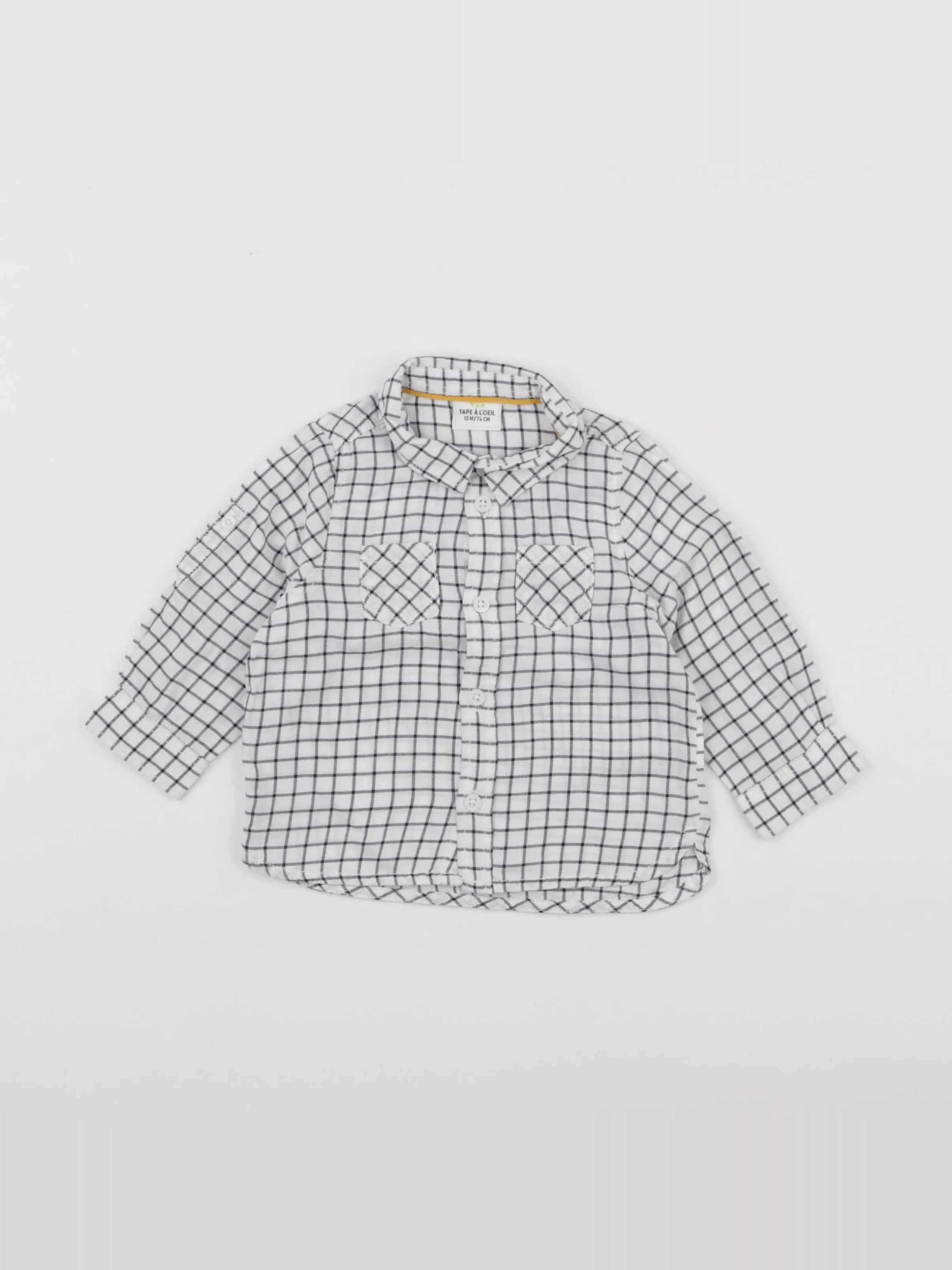 Tape à l'oeil - chemise blanc, noir - 12 mois