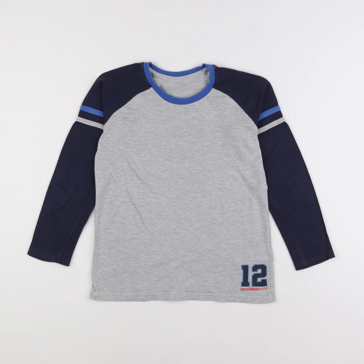 Vertbaudet - tee-shirt gris, bleu - 8 ans