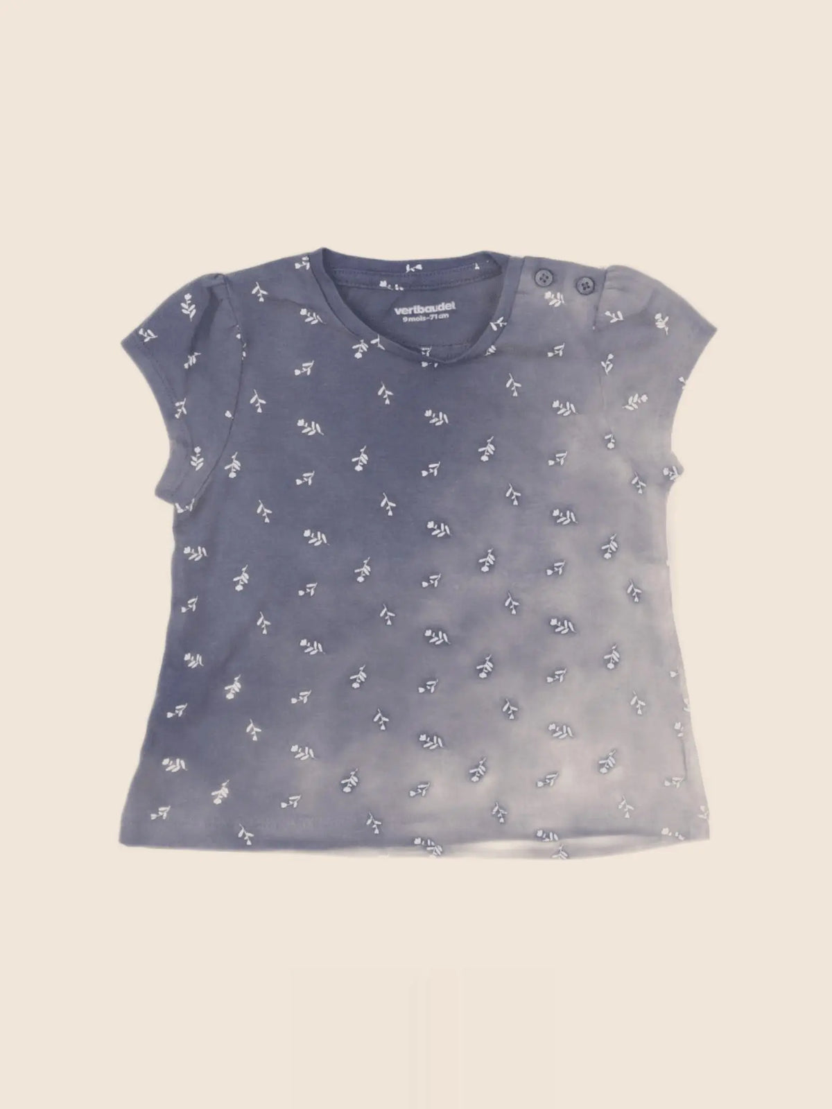 Vertbaudet - tee-shirt bleu - 9 mois