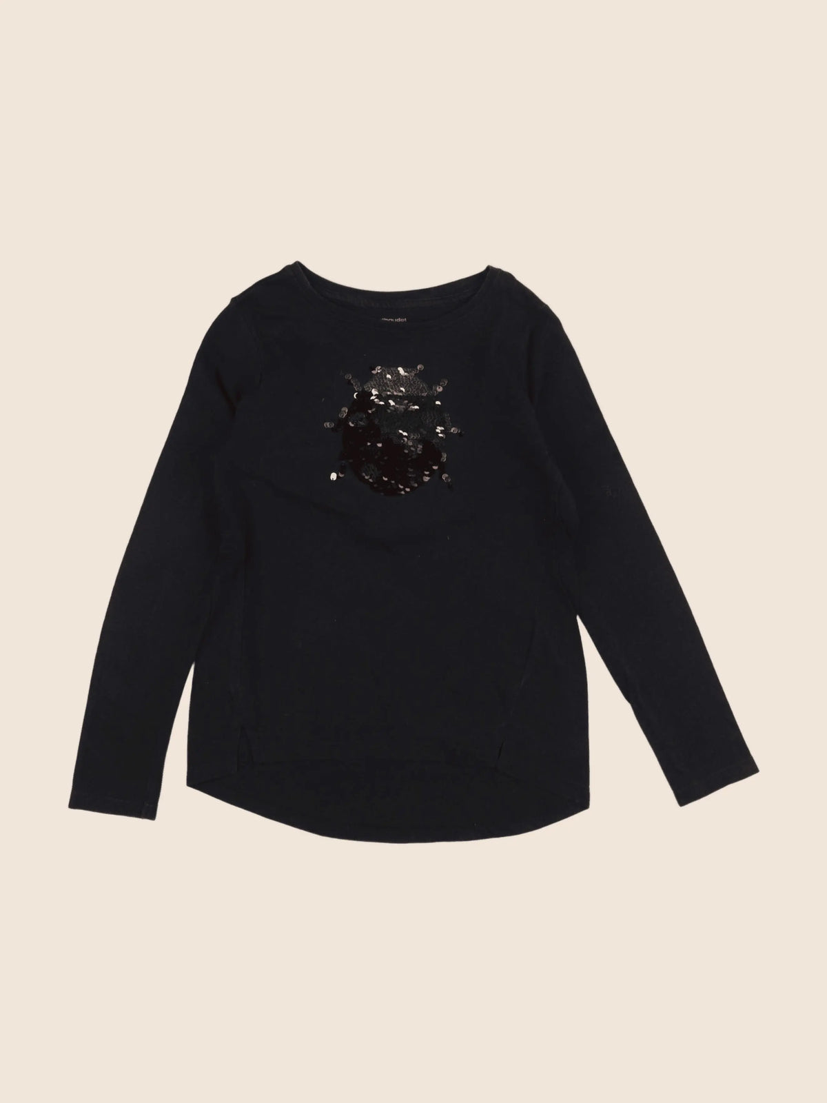 Vertbaudet - tee-shirt noir, or - 8 ans