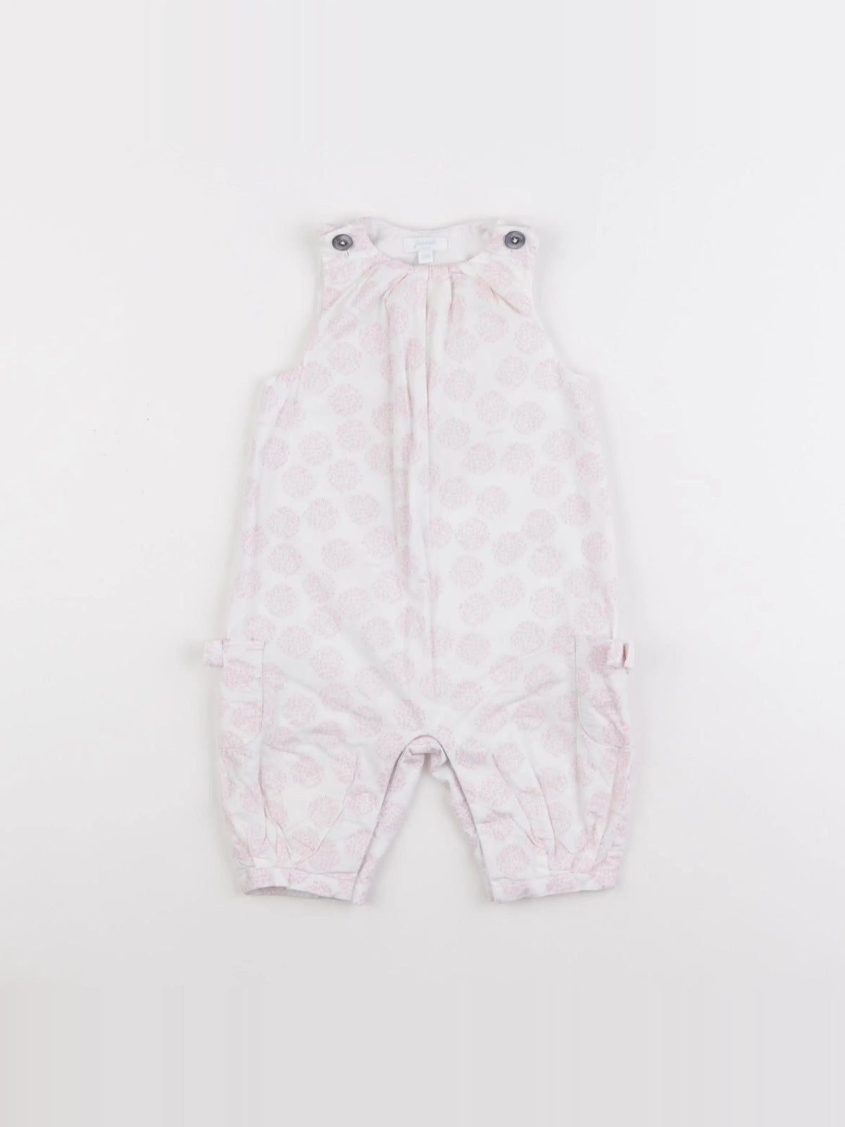 Jacadi - combinaison blanc, rose - 6 mois