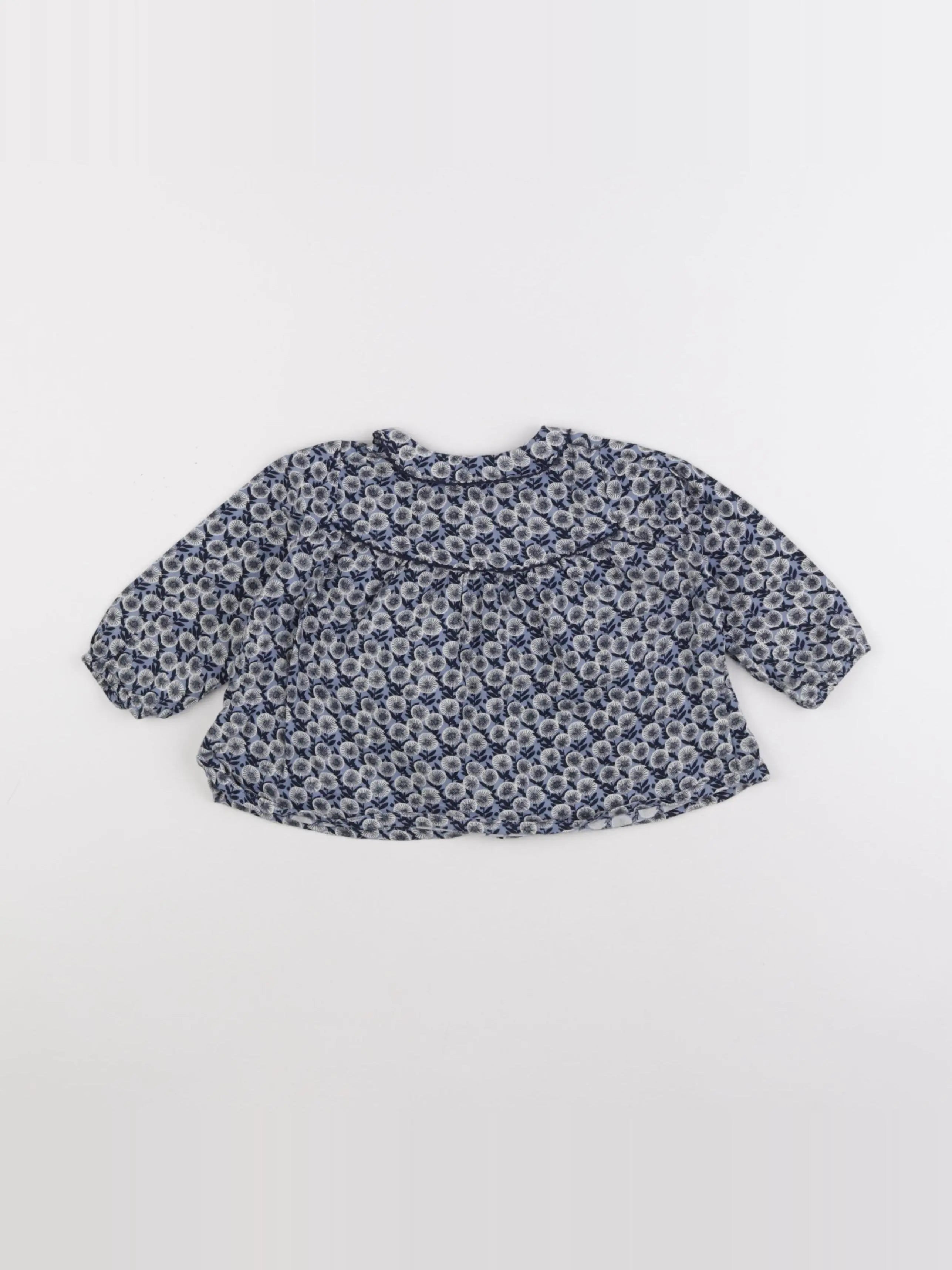 Boutchou - blouse bleu - 12 mois