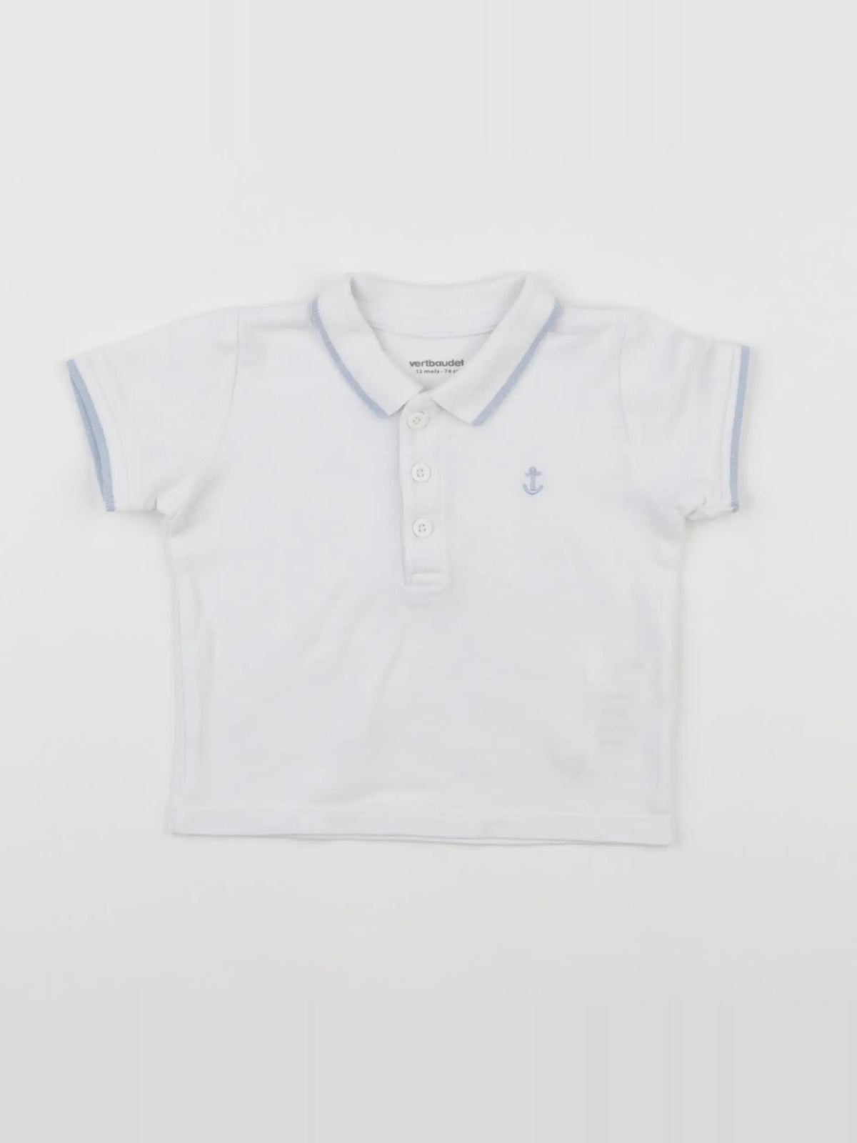 Vertbaudet - polo blanc - 12 mois