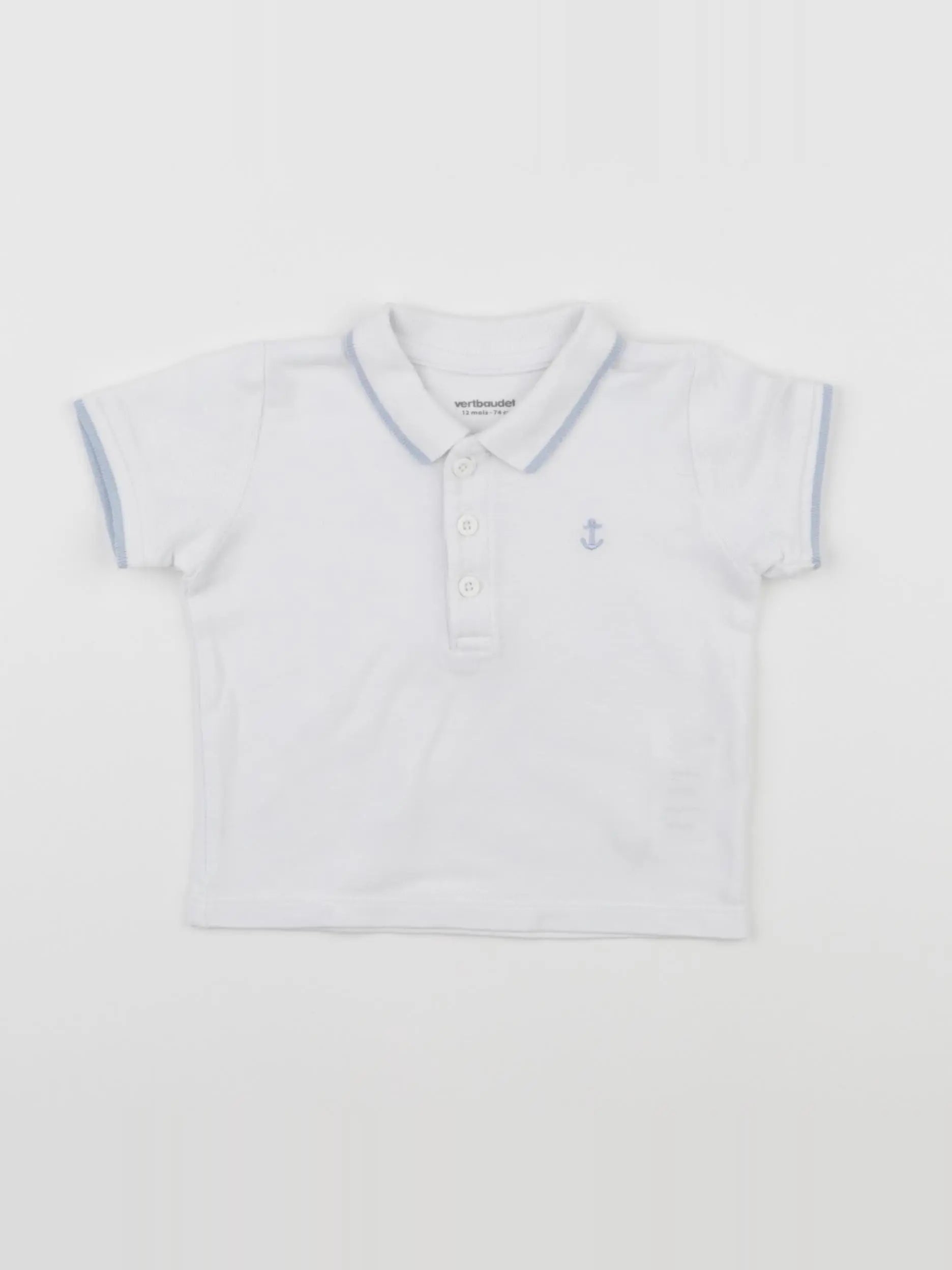 Vertbaudet - polo blanc - 12 mois