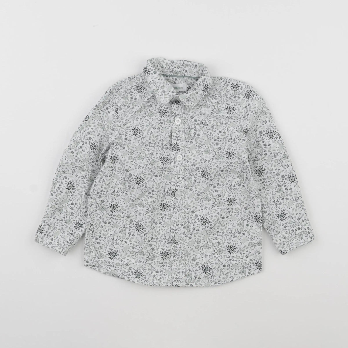 Vertbaudet - chemise blanc, vert - 2 ans