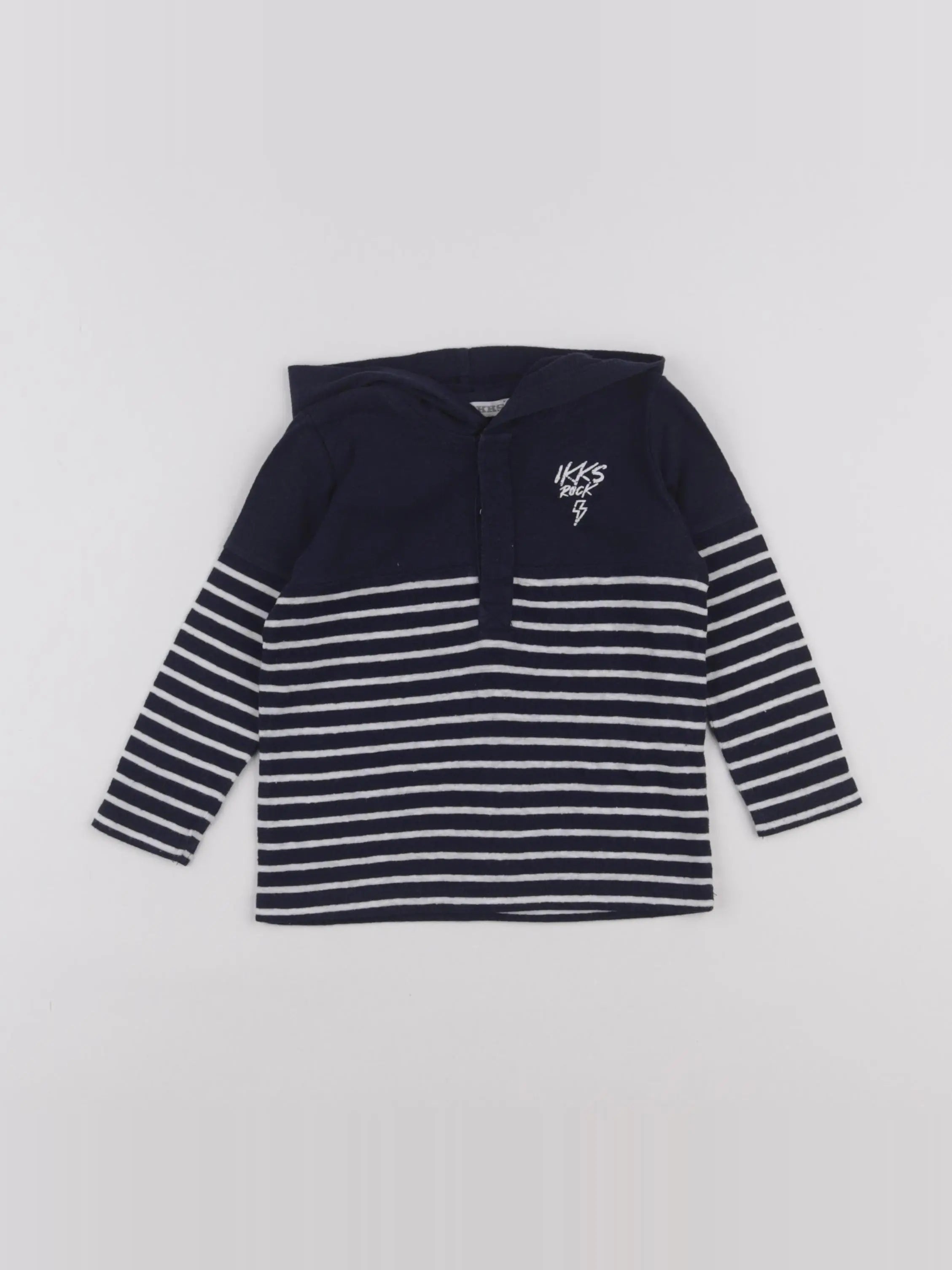 IKKS - tee-shirt bleu, blanc - 12 mois
