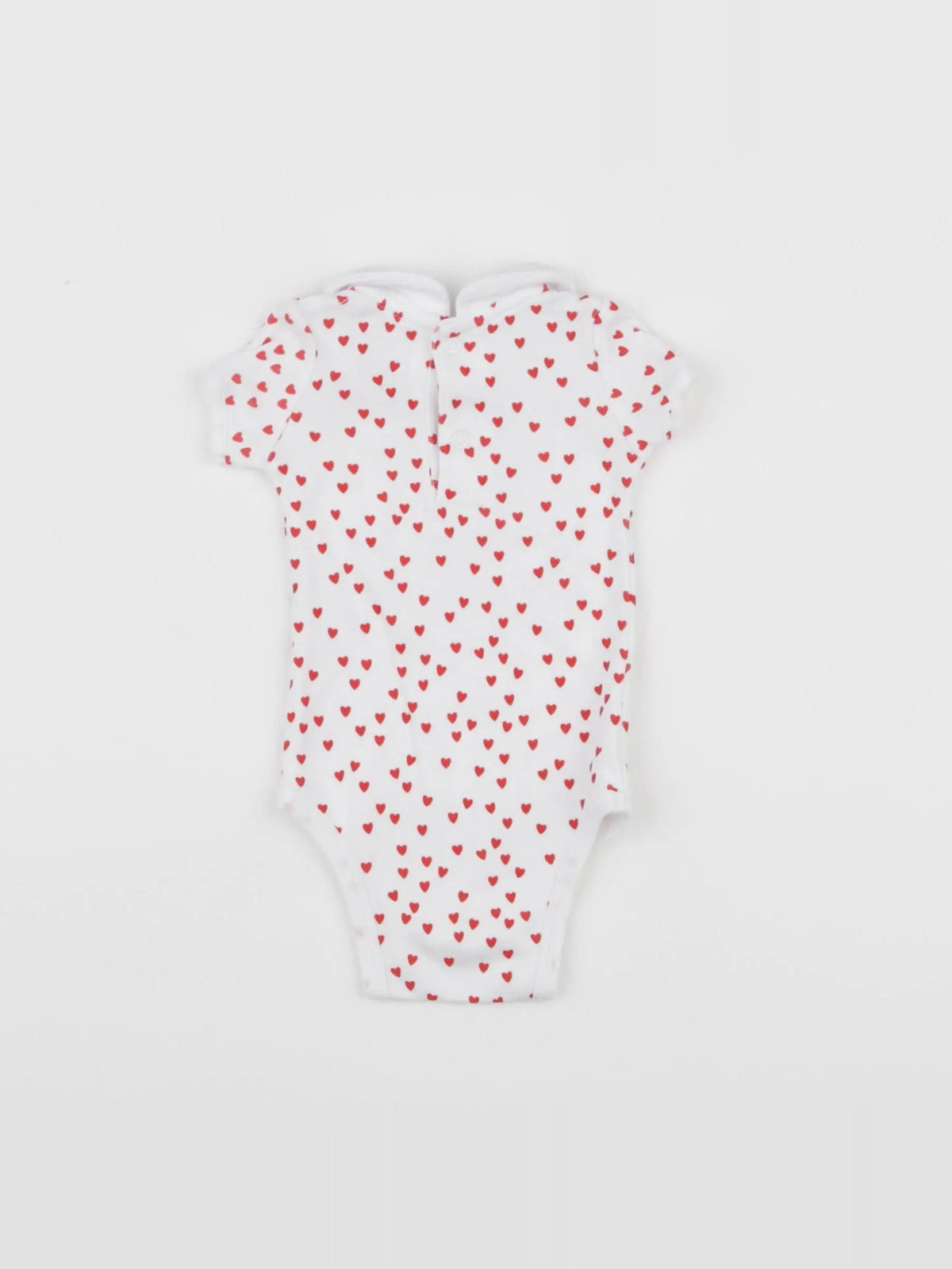 Carrément Beau - body à col blanc, rouge - 1 mois