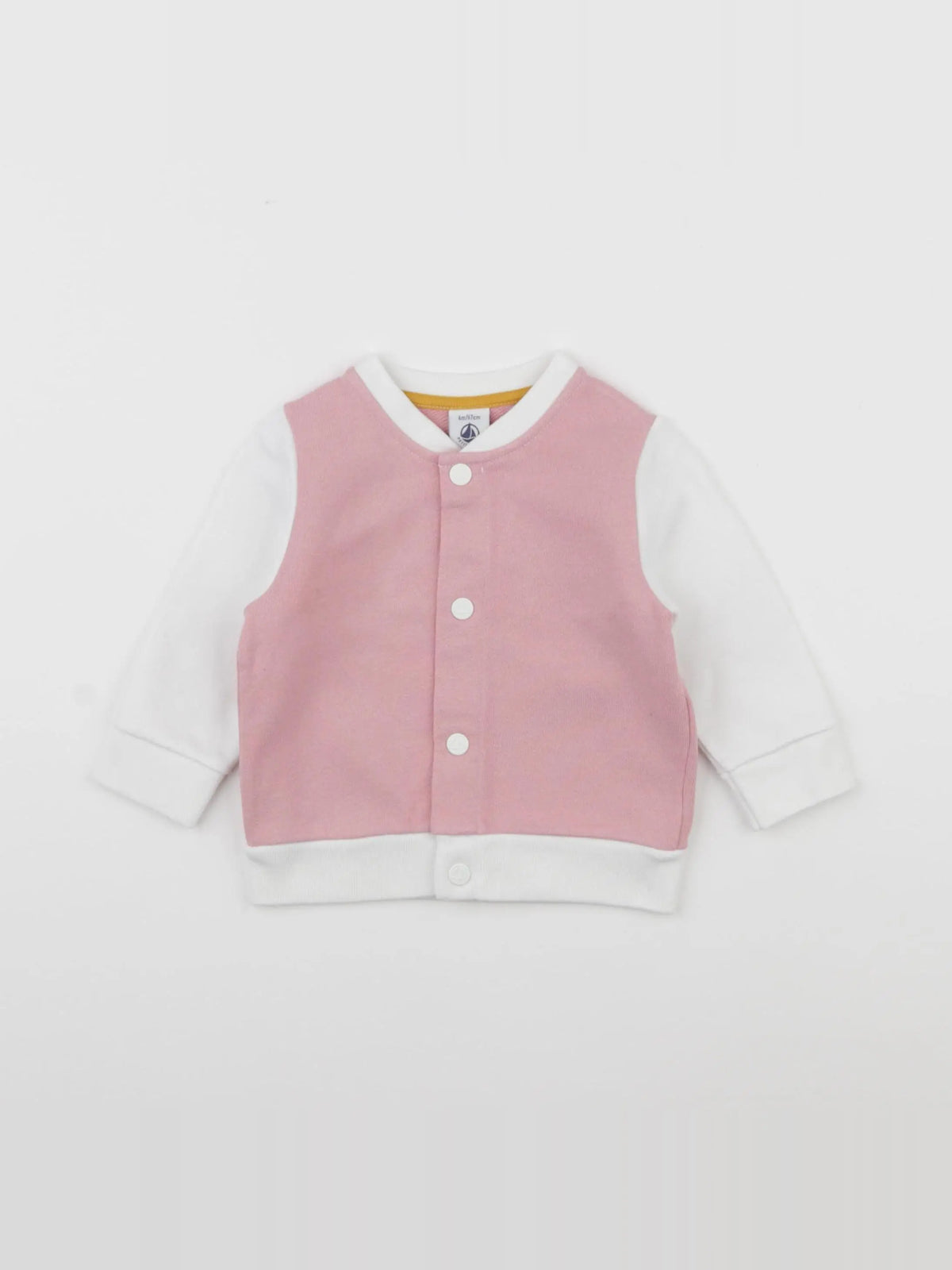 Petit Bateau - sweat imprimé au dos rose, blanc - 6 mois