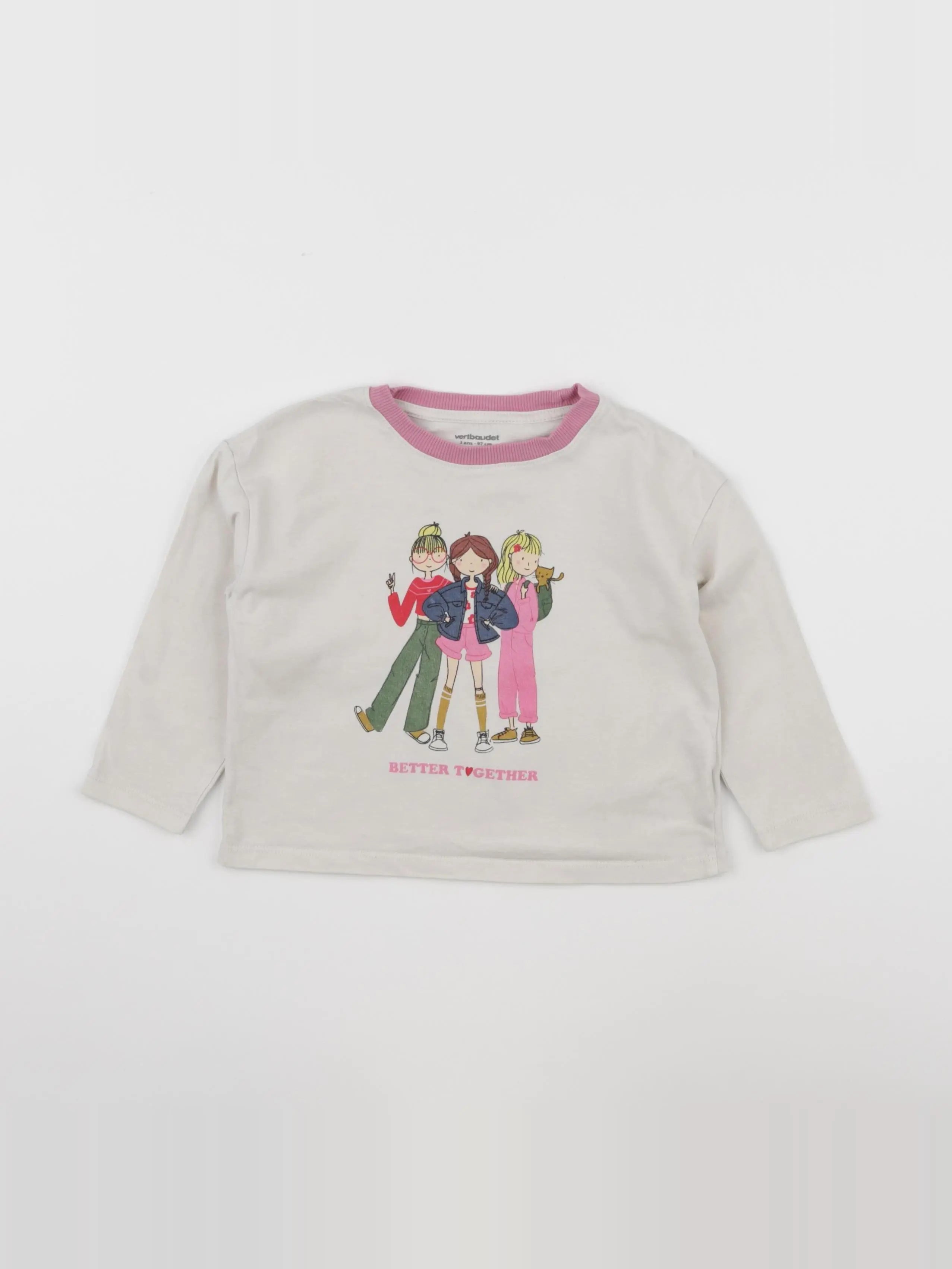 Vertbaudet - tee-shirt beige - 3 ans