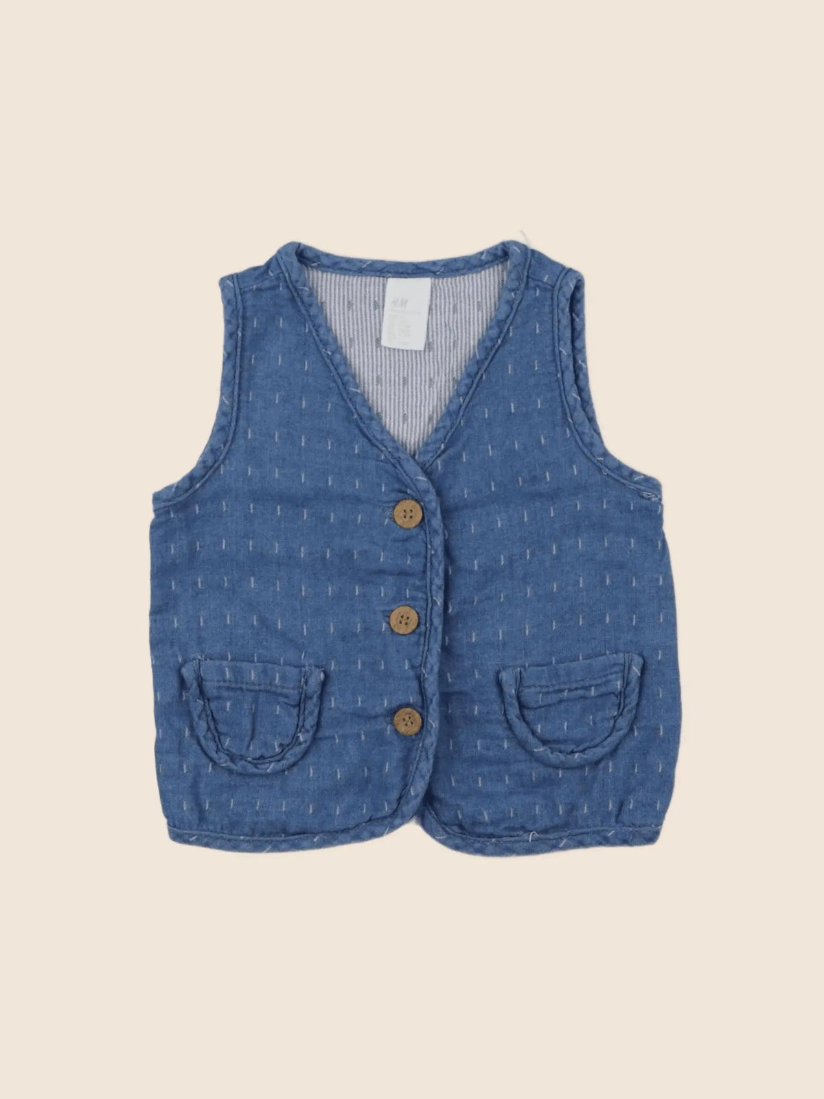 H&M - gilet bleu - 9/12 mois