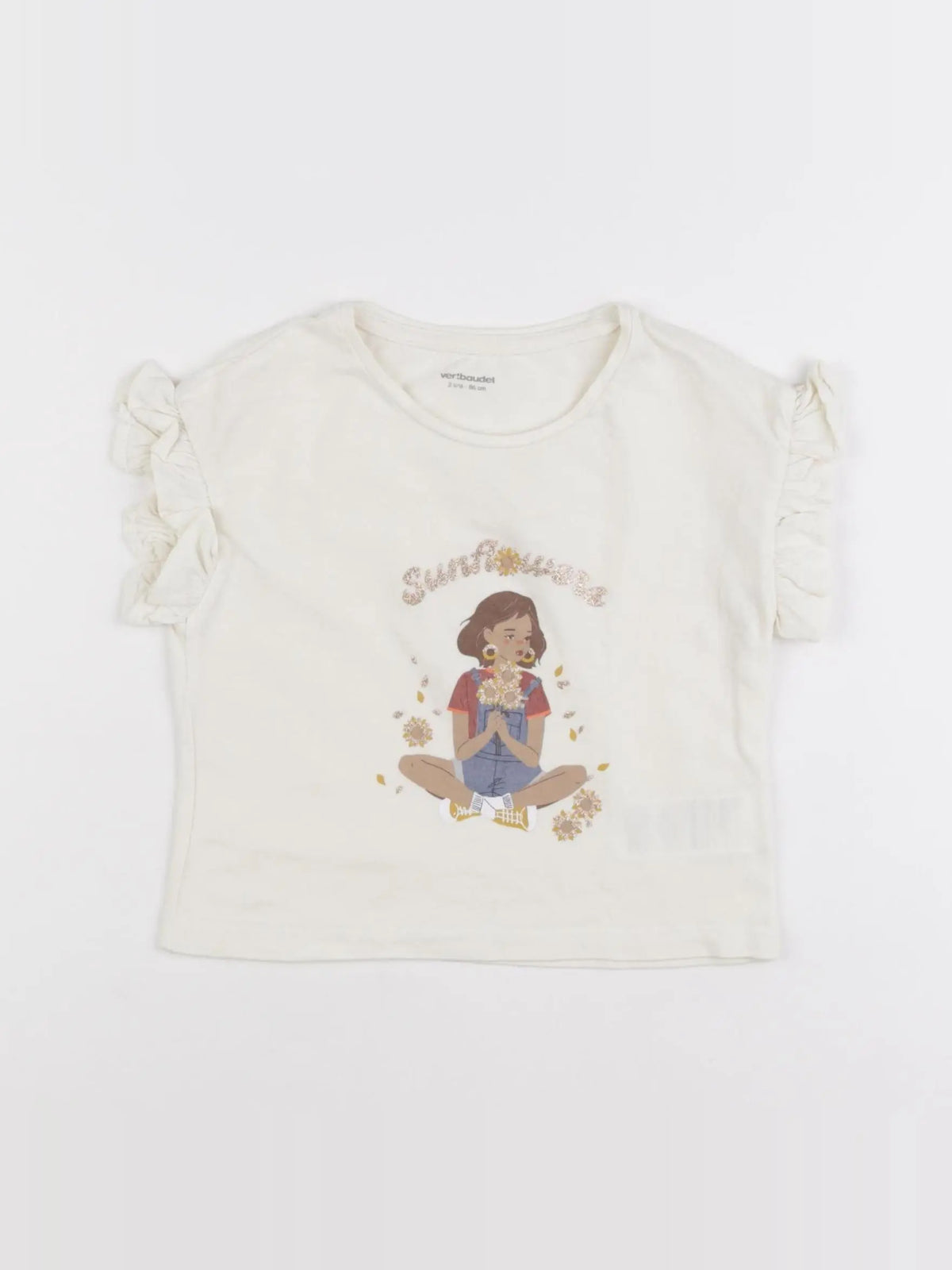 Vertbaudet - tee-shirt blanc - 2 ans
