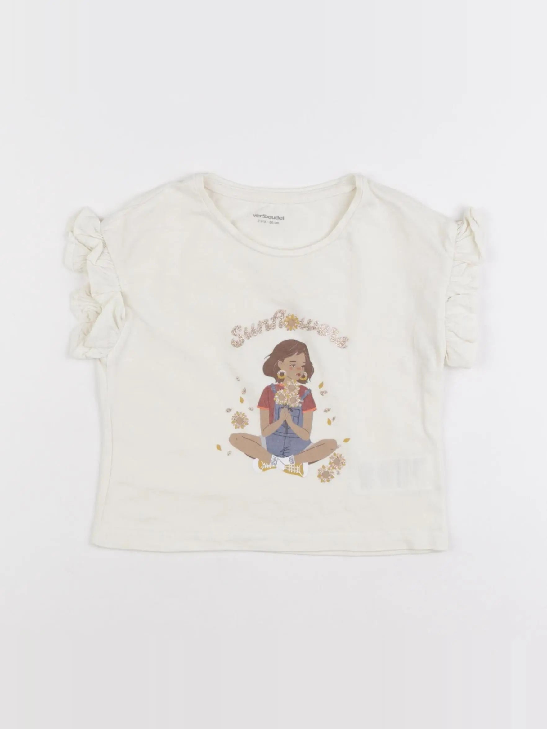 Vertbaudet - tee-shirt blanc - 2 ans