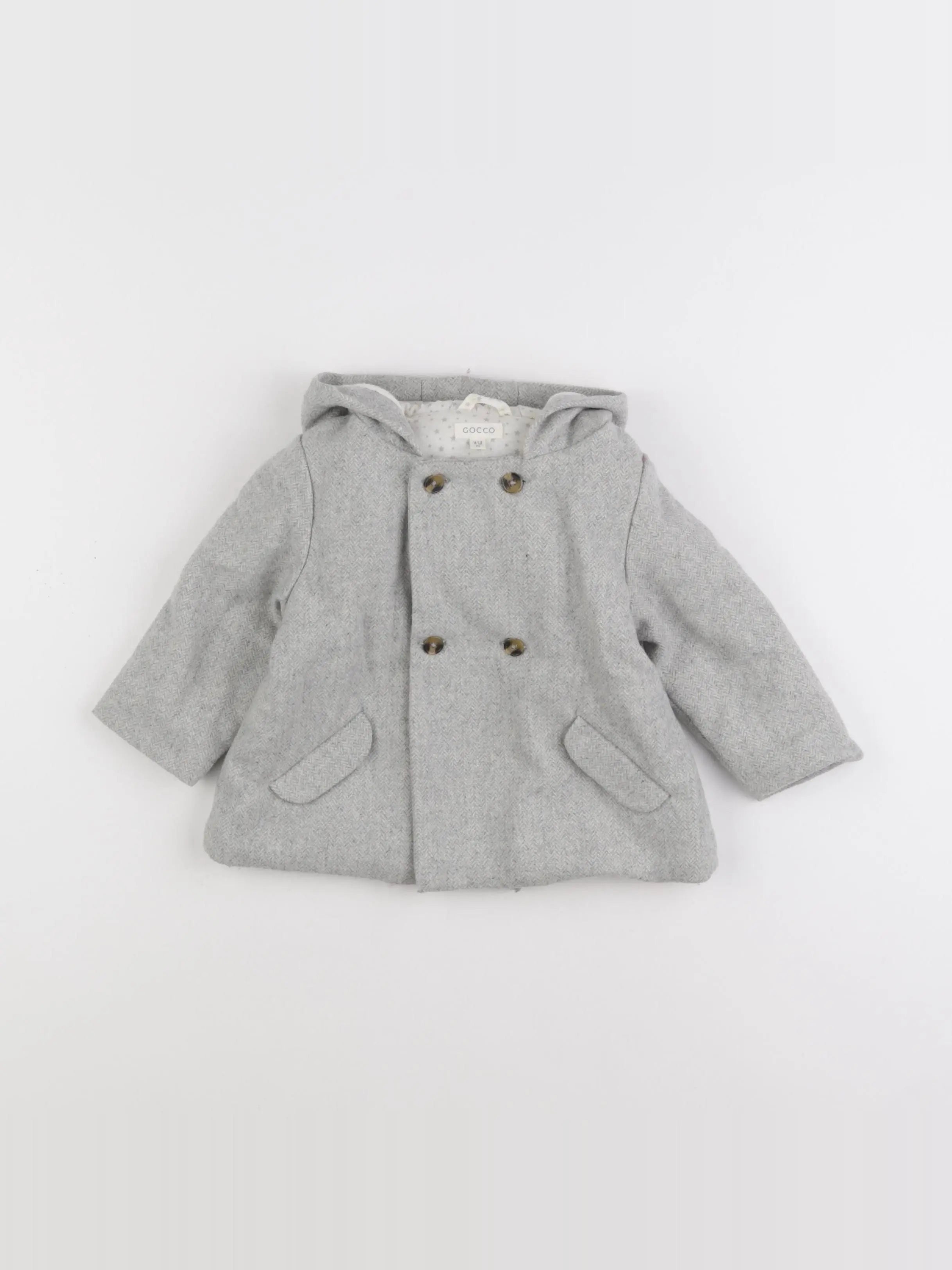 Gocco - manteau gris - 9/12 mois
