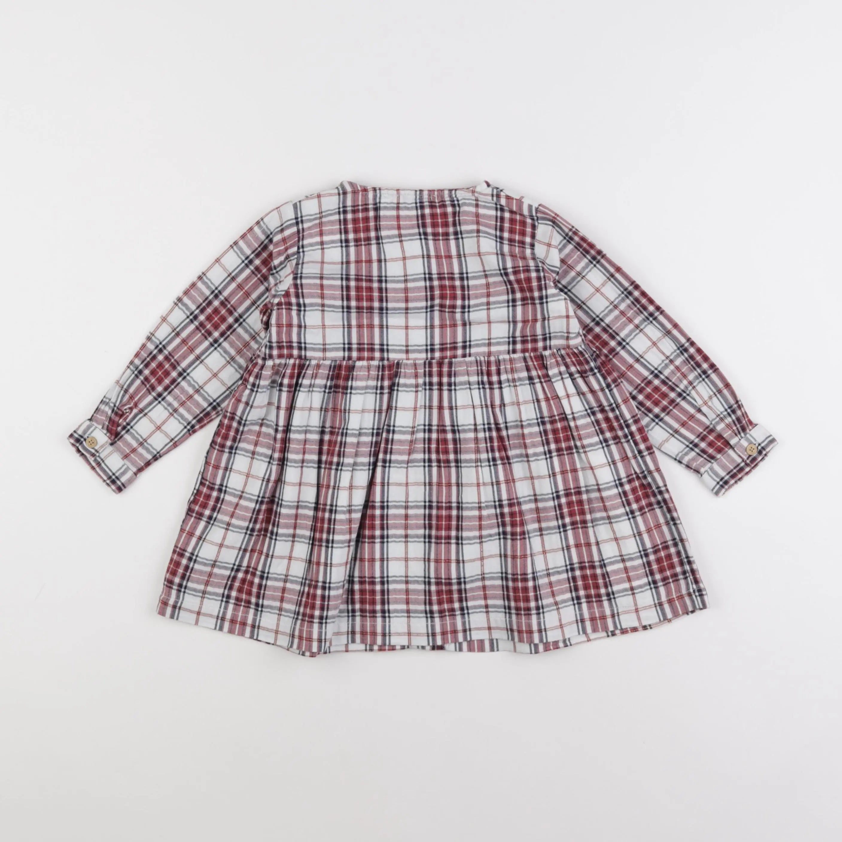 Vertbaudet - robe blanc, rouge - 2 ans